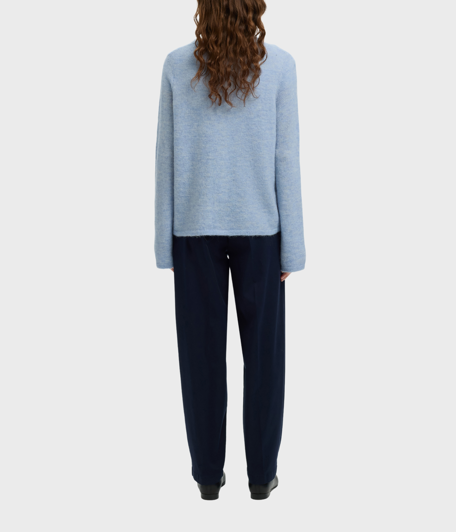 SLFLULU NEW LS KNIT CARDIGAN NOOS. (Cashmere Blue Detail:MELANGE)