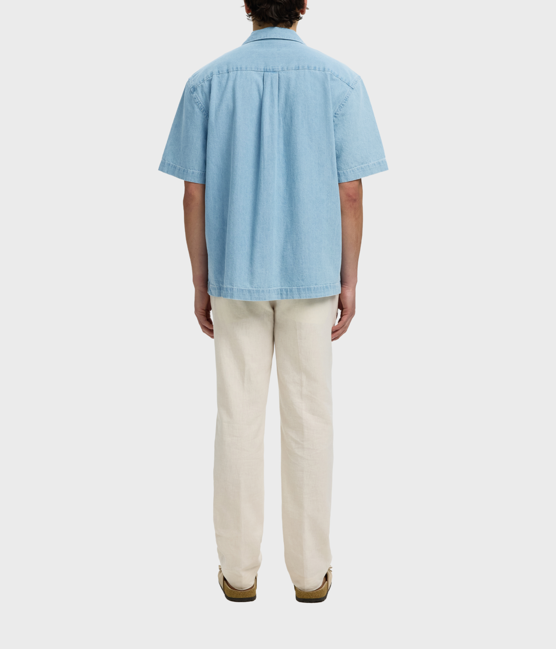Slhrlxcarlo Denim Ss Shirt Resort (Light Blue Denim)