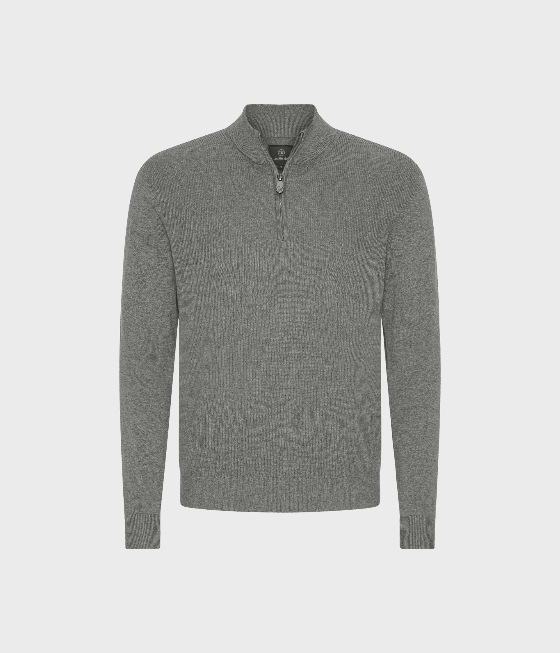 Halfzip Rib Cotton. (grey)