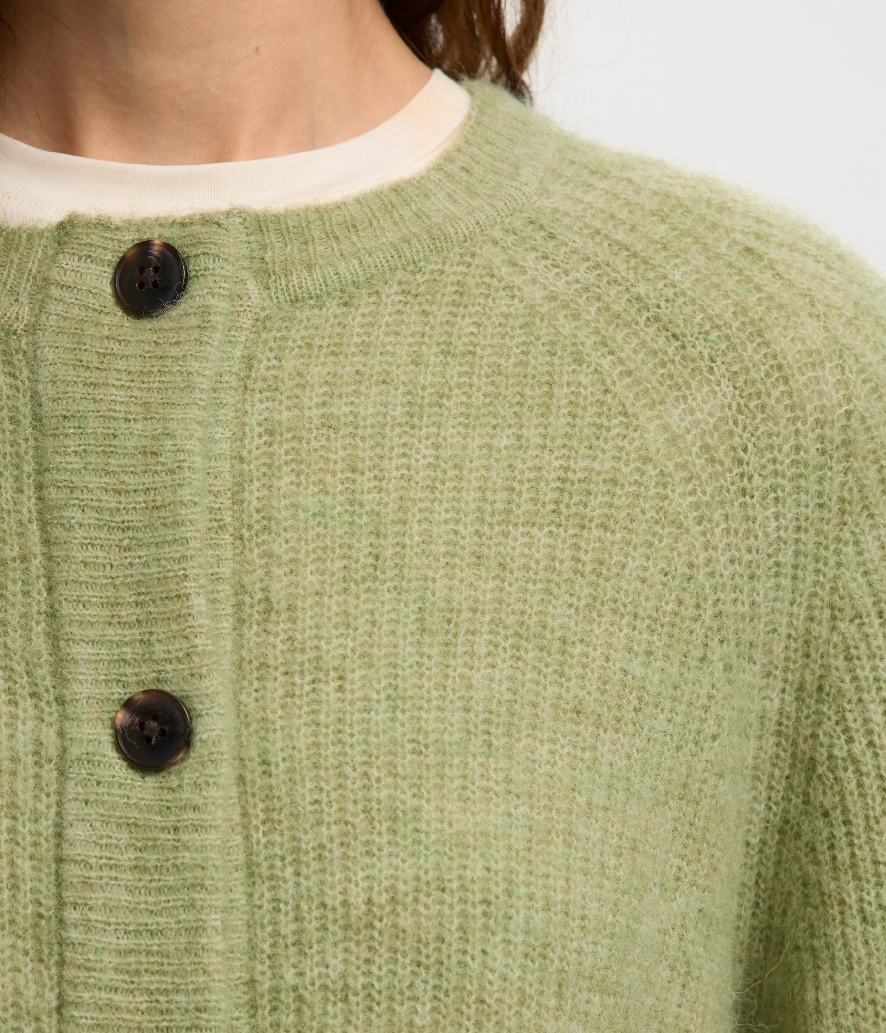 SLFLULU LS KNIT SHORT CARDIGAN NOOS. (Lint Detail:MELANGE)