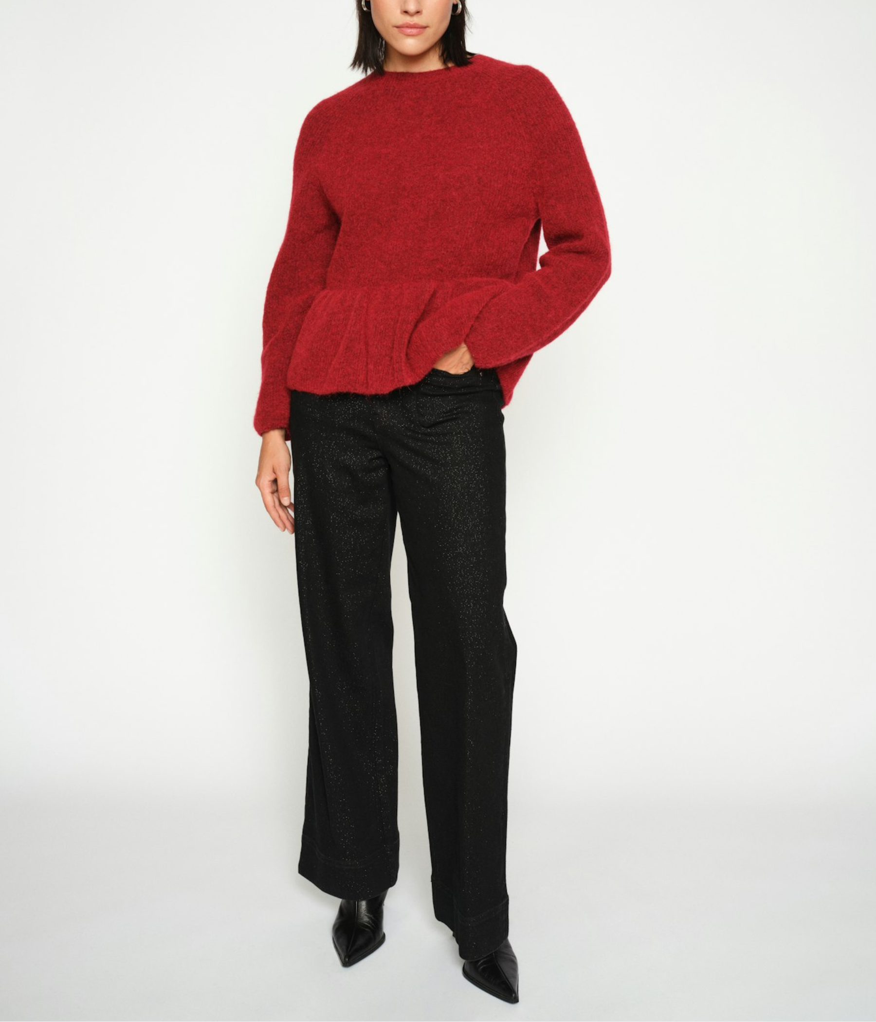 Mmthora O-Neck Frill Knit (269 Rhythmic Red)