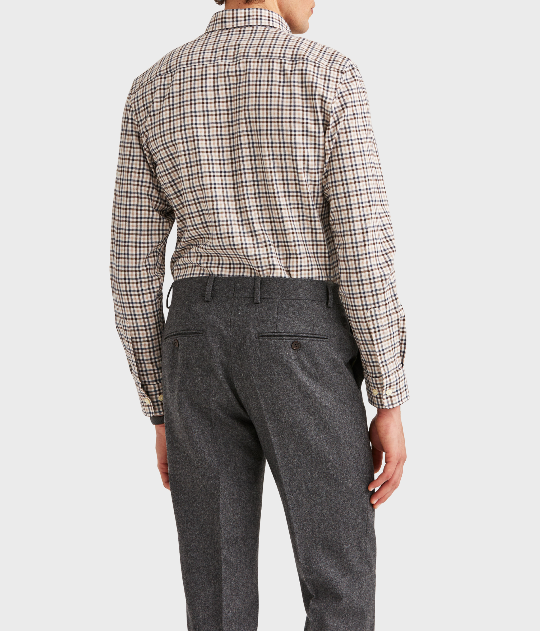 Watts Check Shirt-Slim Fit. (80 Brown)