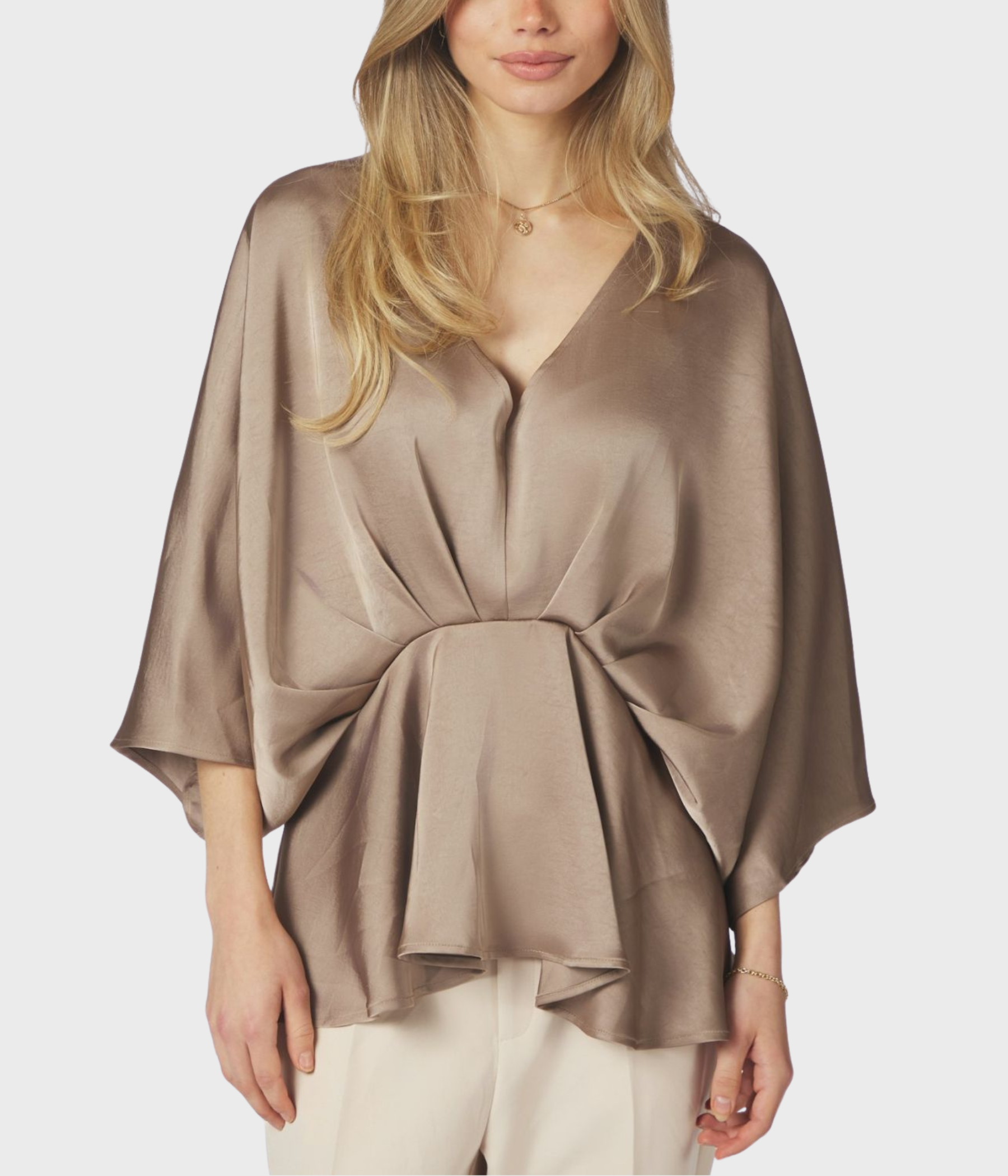 Rivina Heavy Sateen Blouse (811 Dark Taupe)
