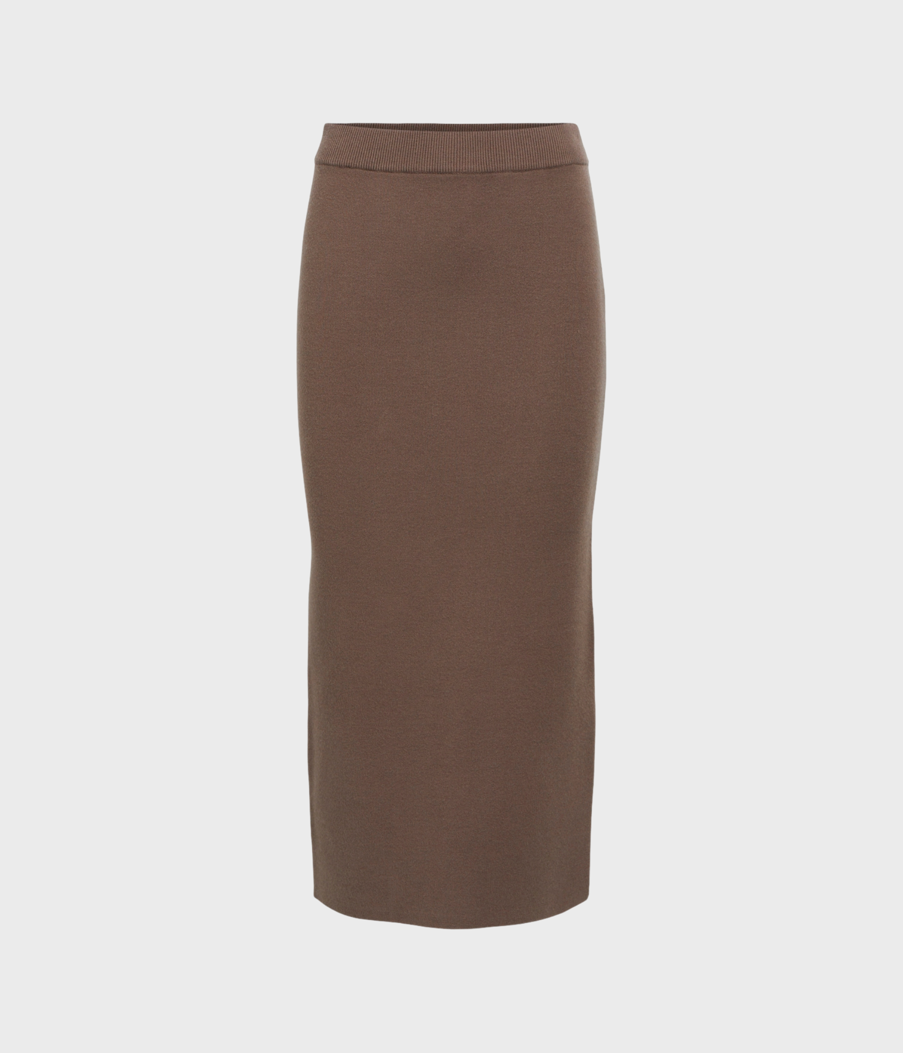 Brun midi kjol med slits baktill