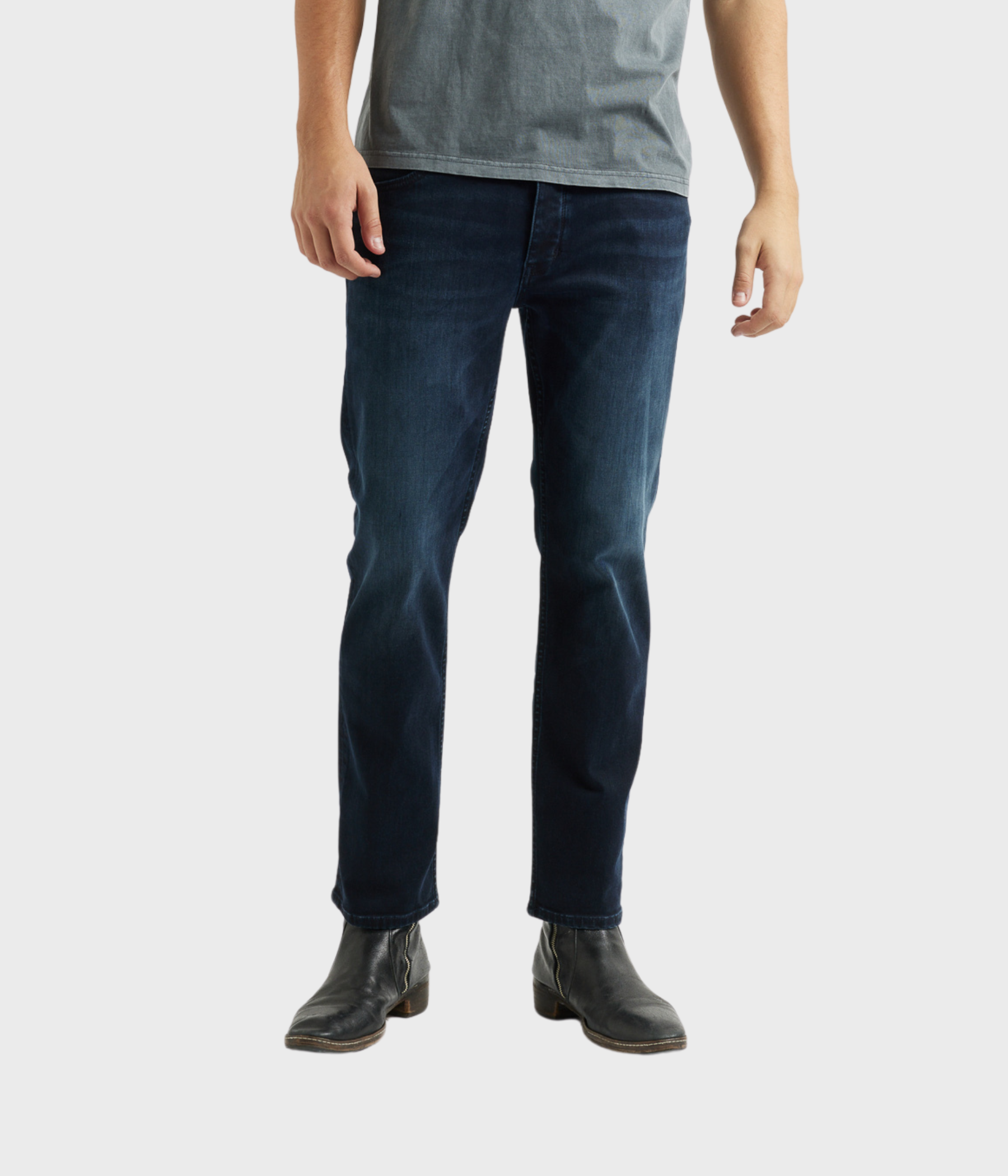 Mörkblå jeans med raka ben