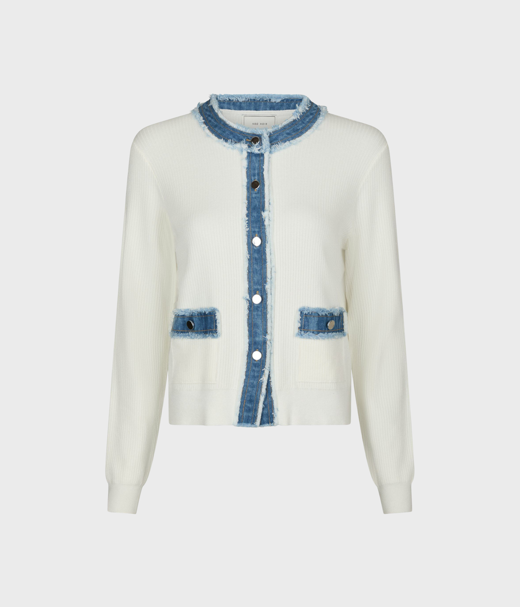 Zelma Knit Denim Cardigan (Off White)