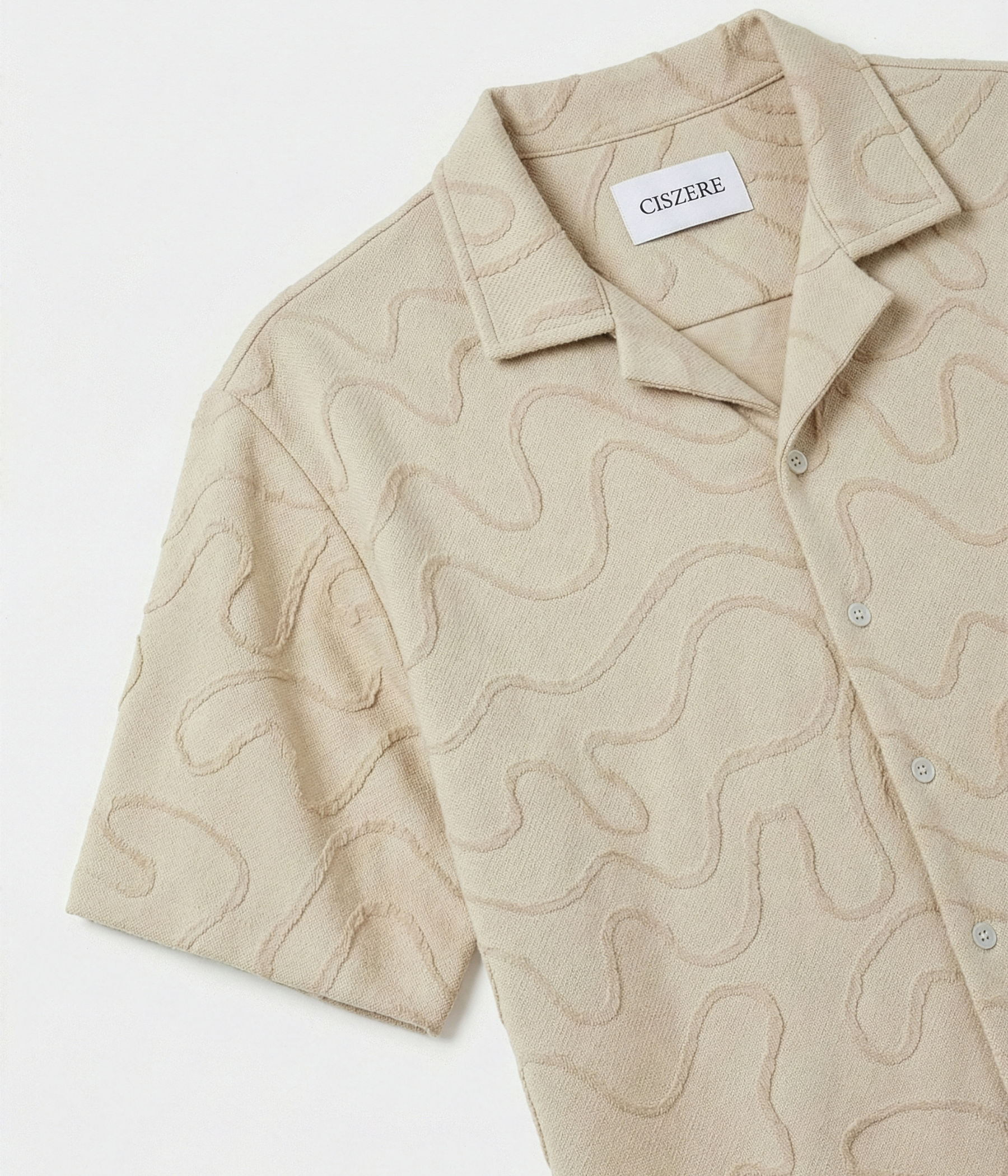 Karlo Jaquard Shirt (Ecru/beige)