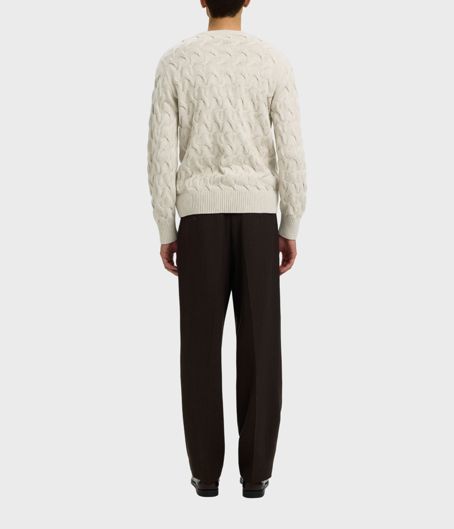 Slmcarlos Ls Cable Crew Neck Noos (Silver Birch Detail:Melange)
