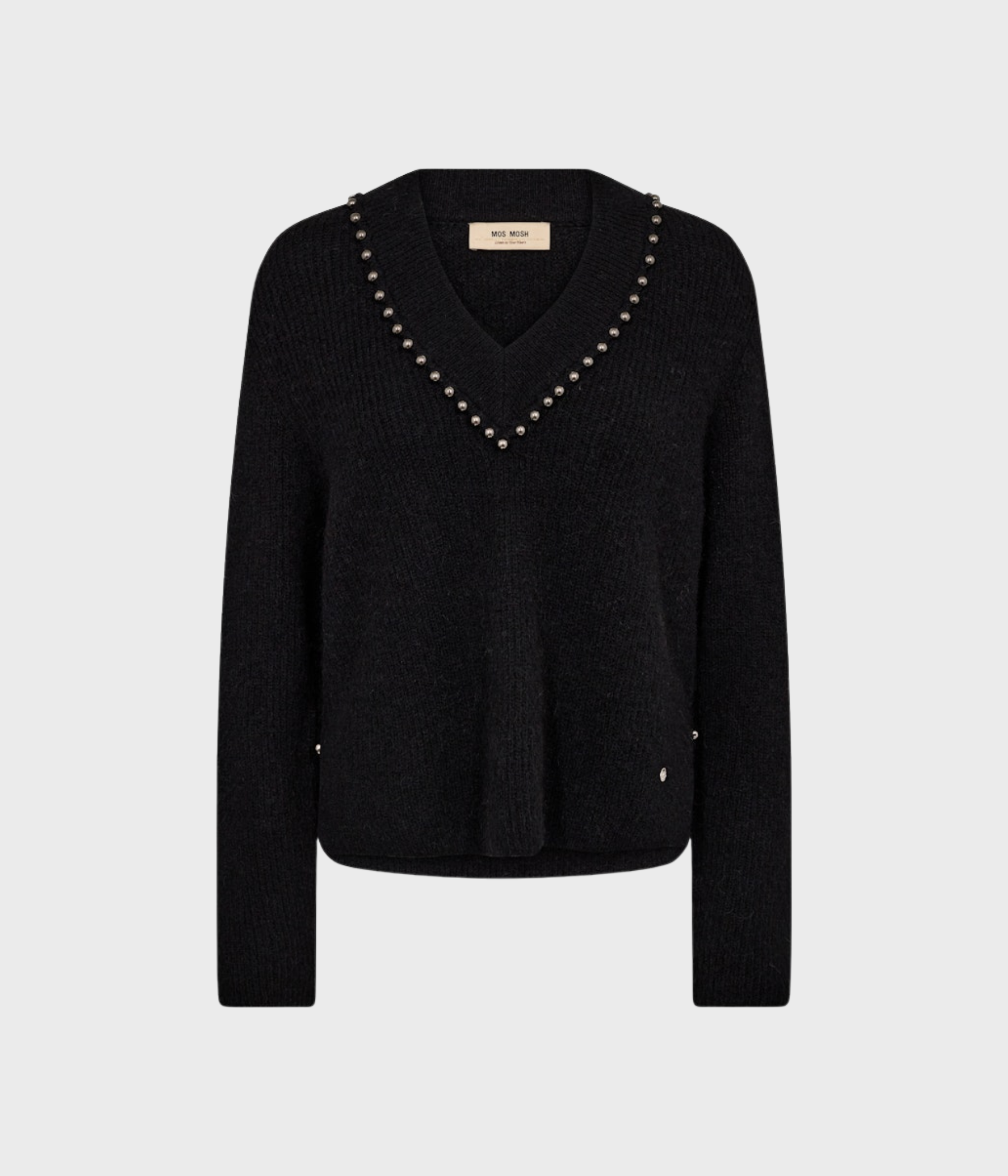 Mmzora V-Neck Bead Knit (801 Black)