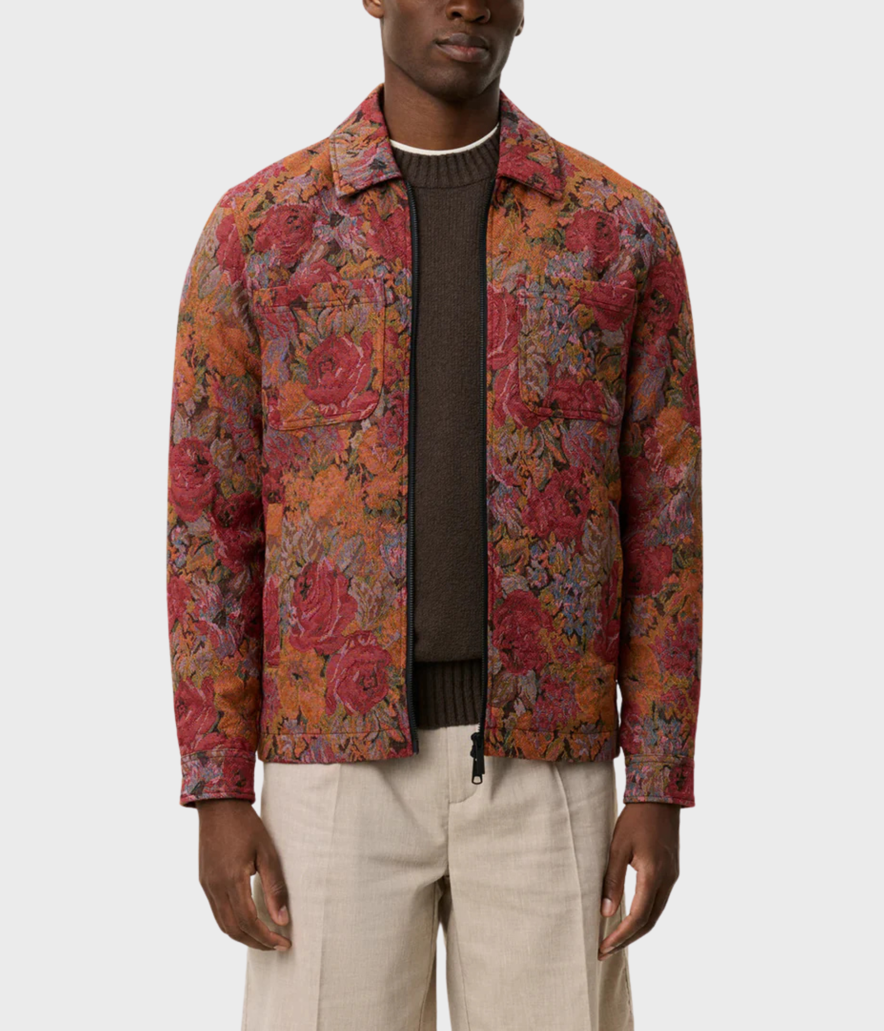 Marseille Jacquard Zipper Jacket (Red Dahlia) - D.O. Design Only