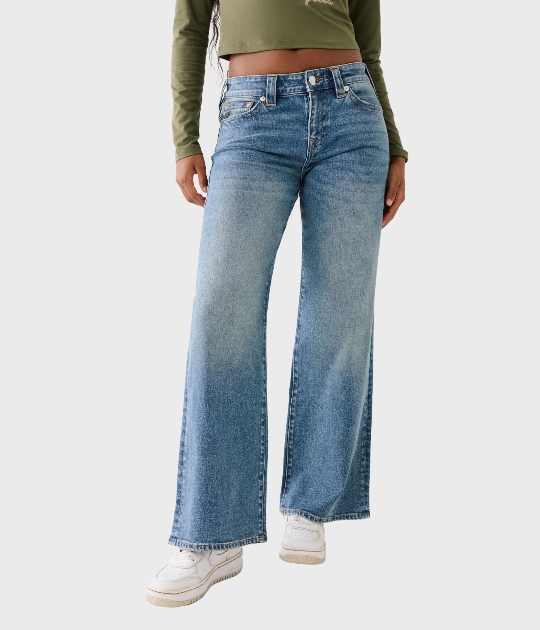 jeans låg midja vida ben