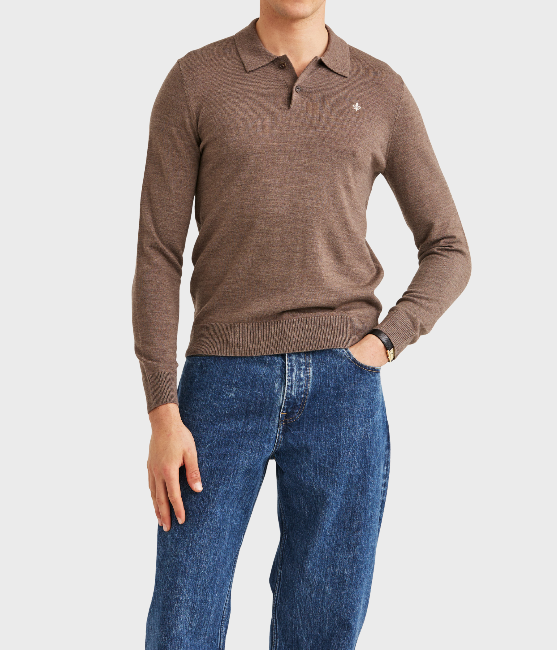 Merino Polo Knit. (84 Brown)