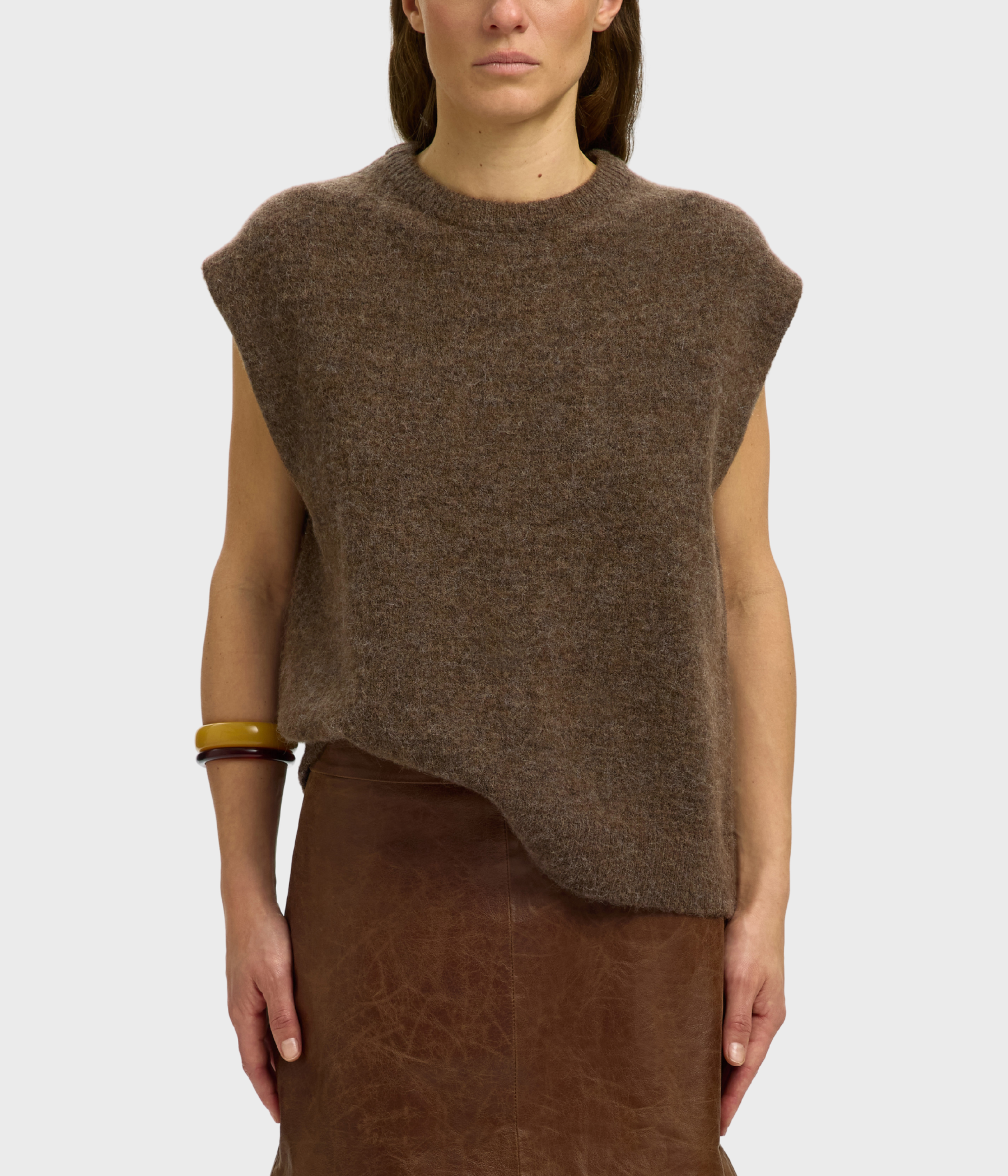 Slwlulu Sl Knit Vest Noos (Dachshund Detail:MELANGE)