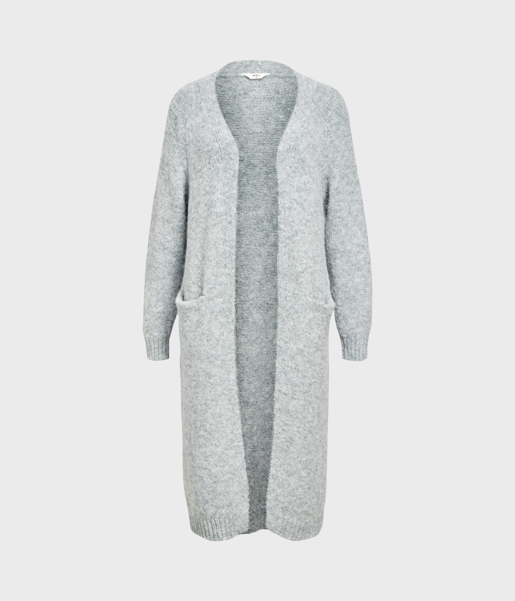 OBJMILU LS LO LONG KNIT CARDIGAN NOOS. (Medium Grey Melange)