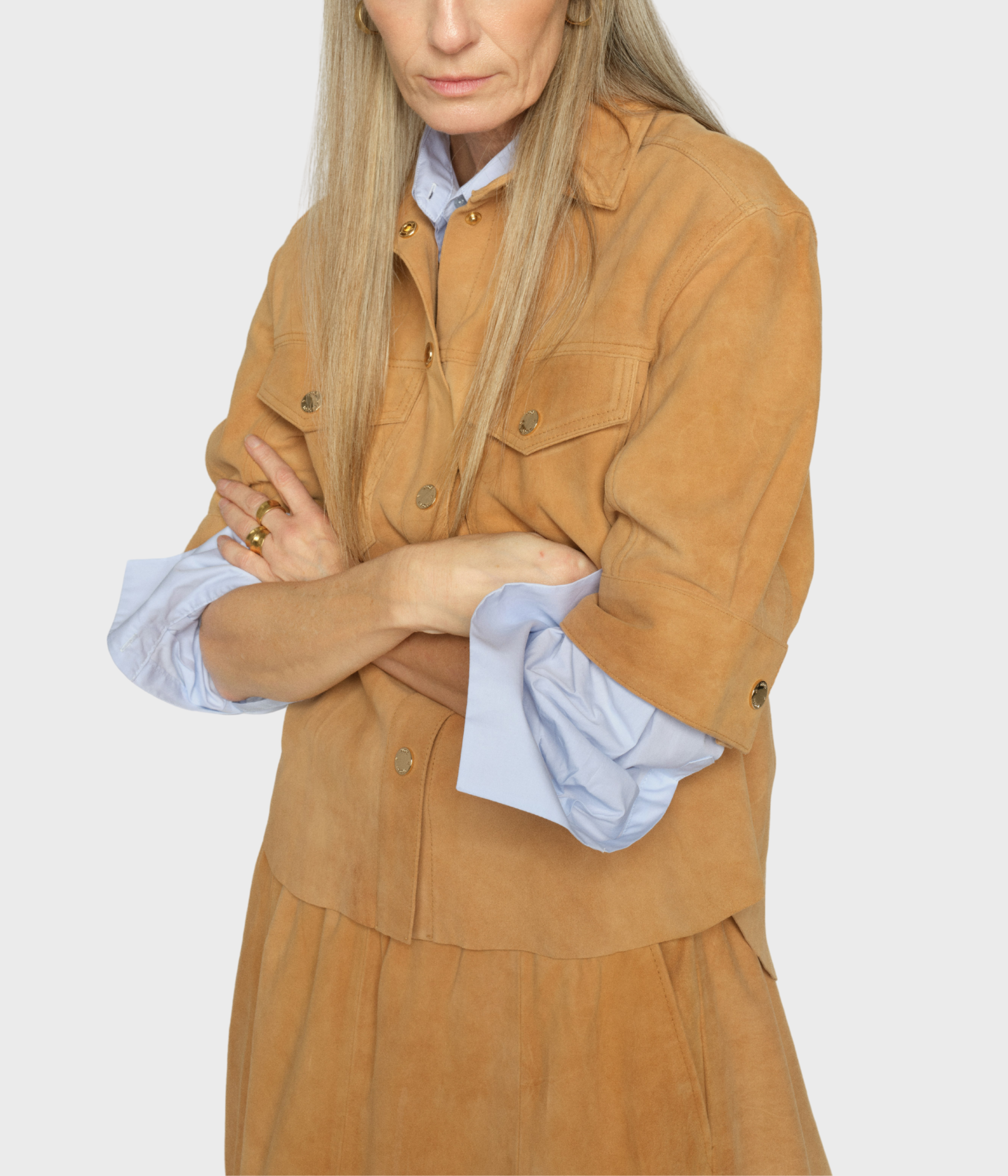 Mmsigga SS Suede Shirt (177 Tan)