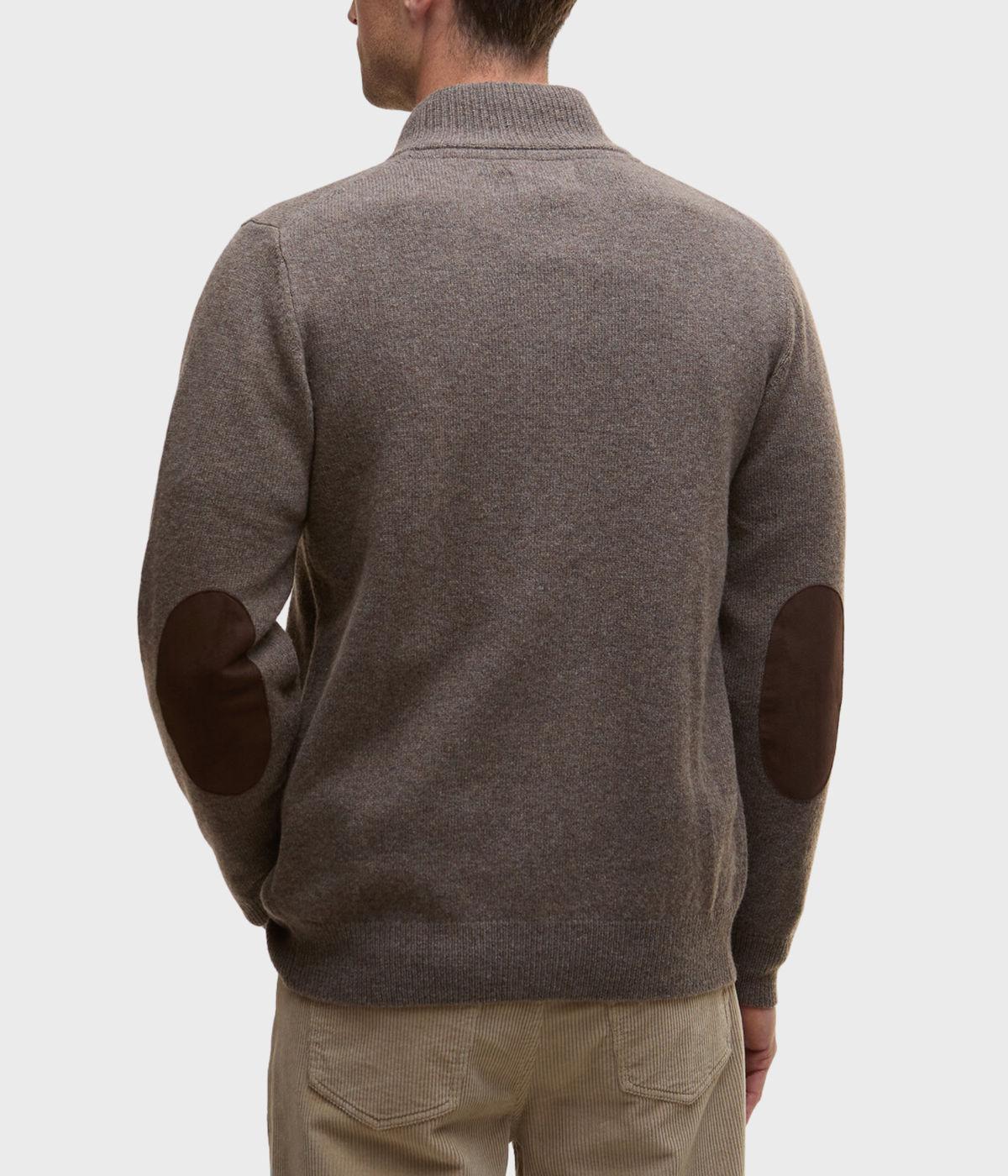 Barbour Essential Patch Zip Through Knitted Jumper (ST52 Dark Stone)