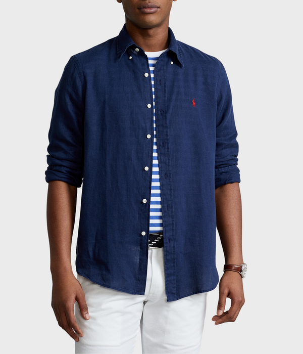 Stilren linneskjorta från Ralph Lauren i Navy