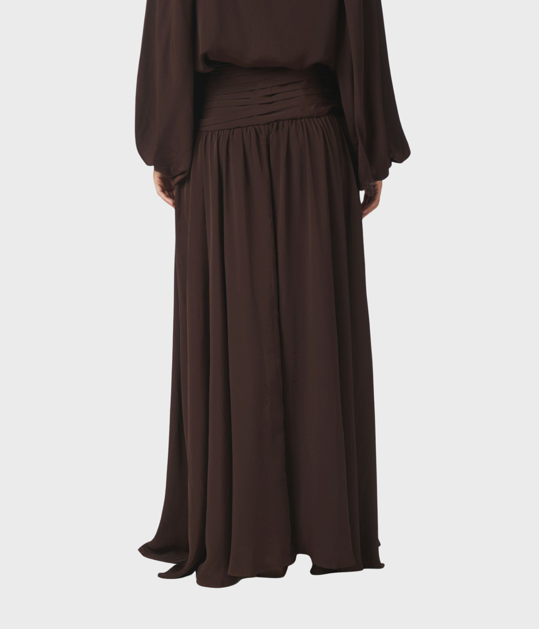 Morien Woven Maxi Skirt (676 DARK BROWN)