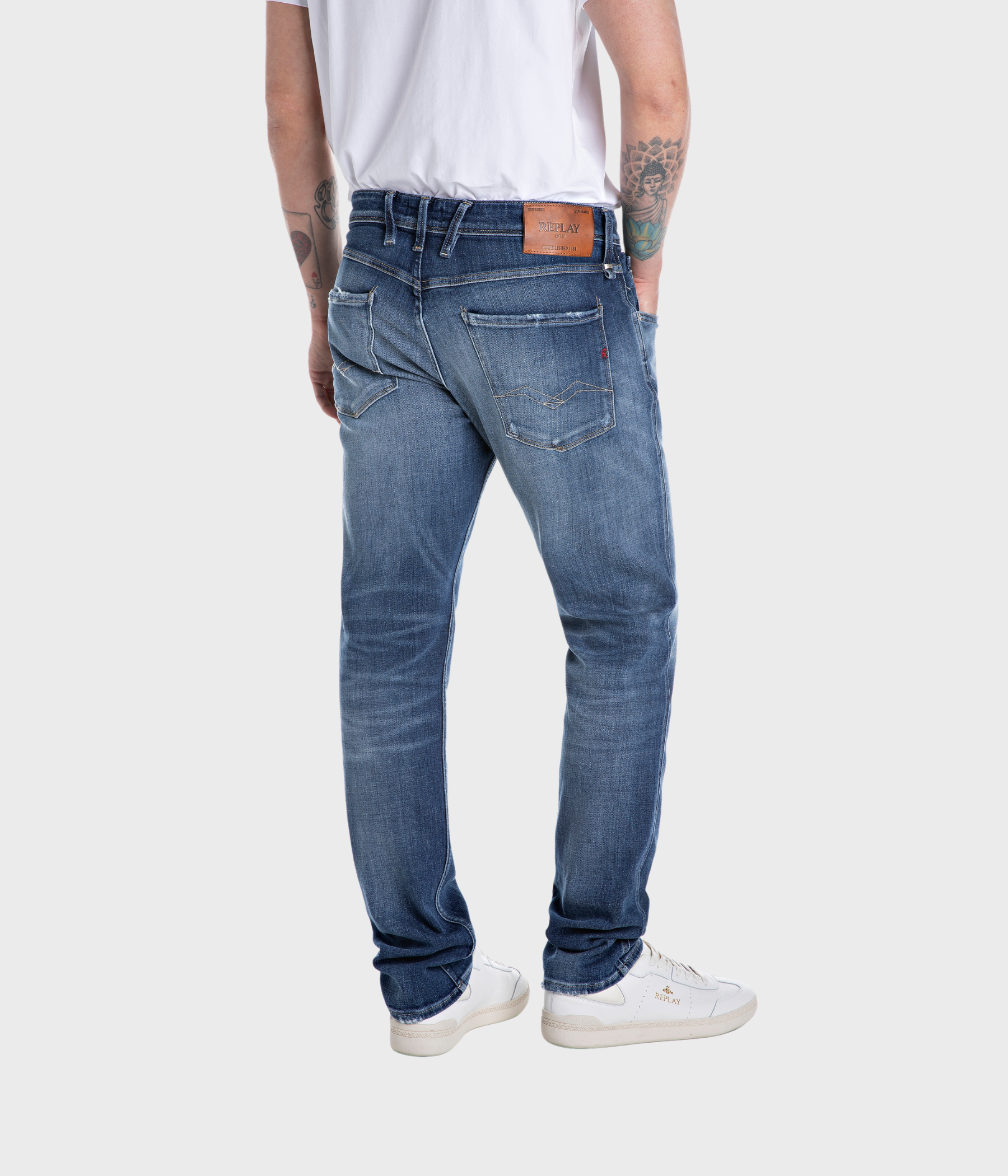 Trousers ANBASS (009 MEDIUM BLUE Dark wash tone)