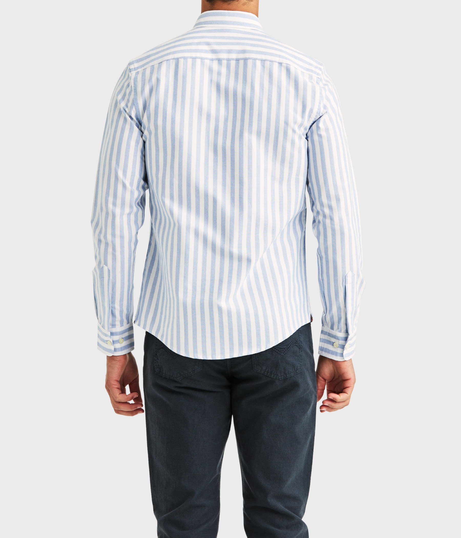 Douglas Oxford Stripe Shirt-Slim Fit (55 Light blue)