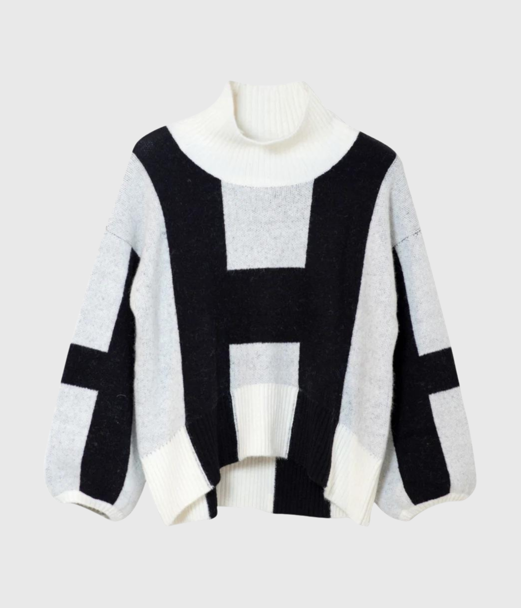 H st Isa Sweater White With Black Details D O Design Only h-st-isa-sweater-white-with-black-details-d-o-design-only