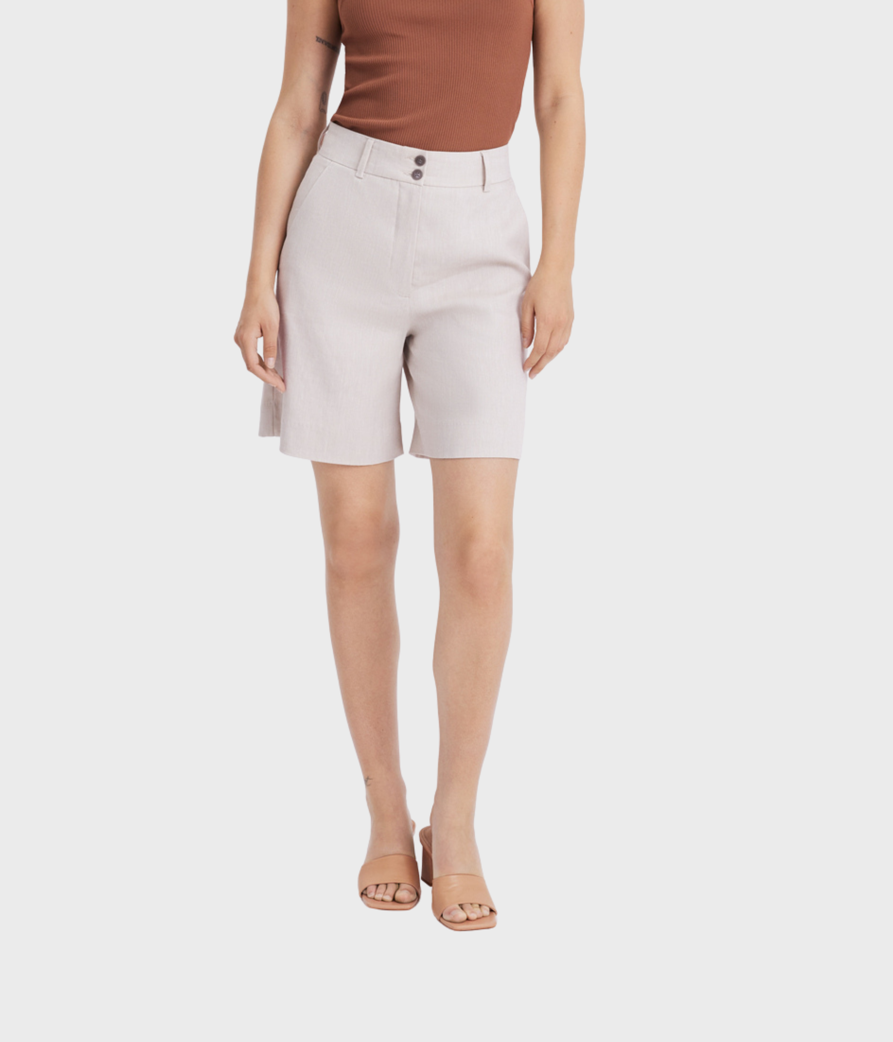 Laurafv Midi Shorts 769 (Sand Linen) - D.O. Design Only