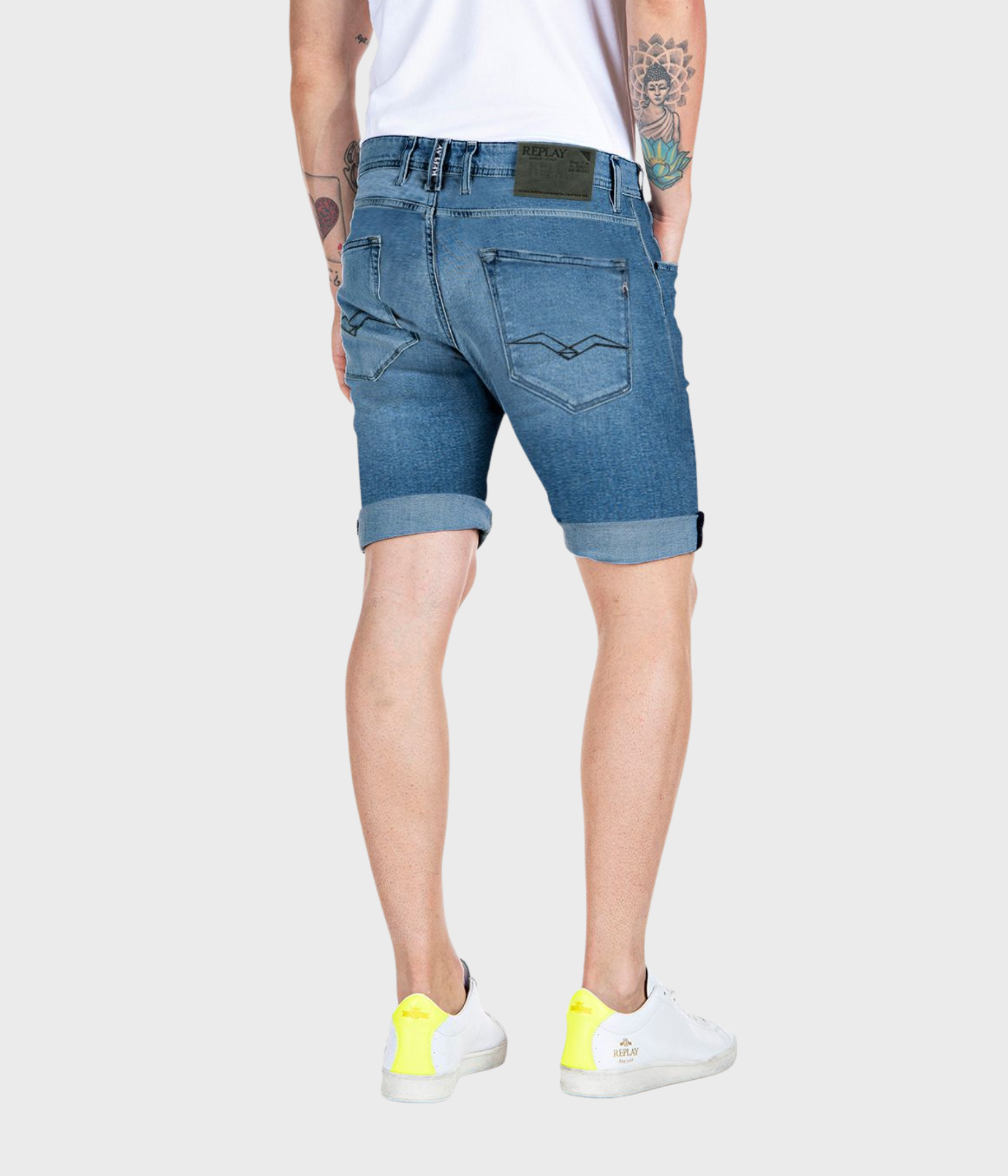 Shorts RBJ.981 SHORT C-Stretch (009 MEDIUM BLUE medium tone enzymatic stone wash)