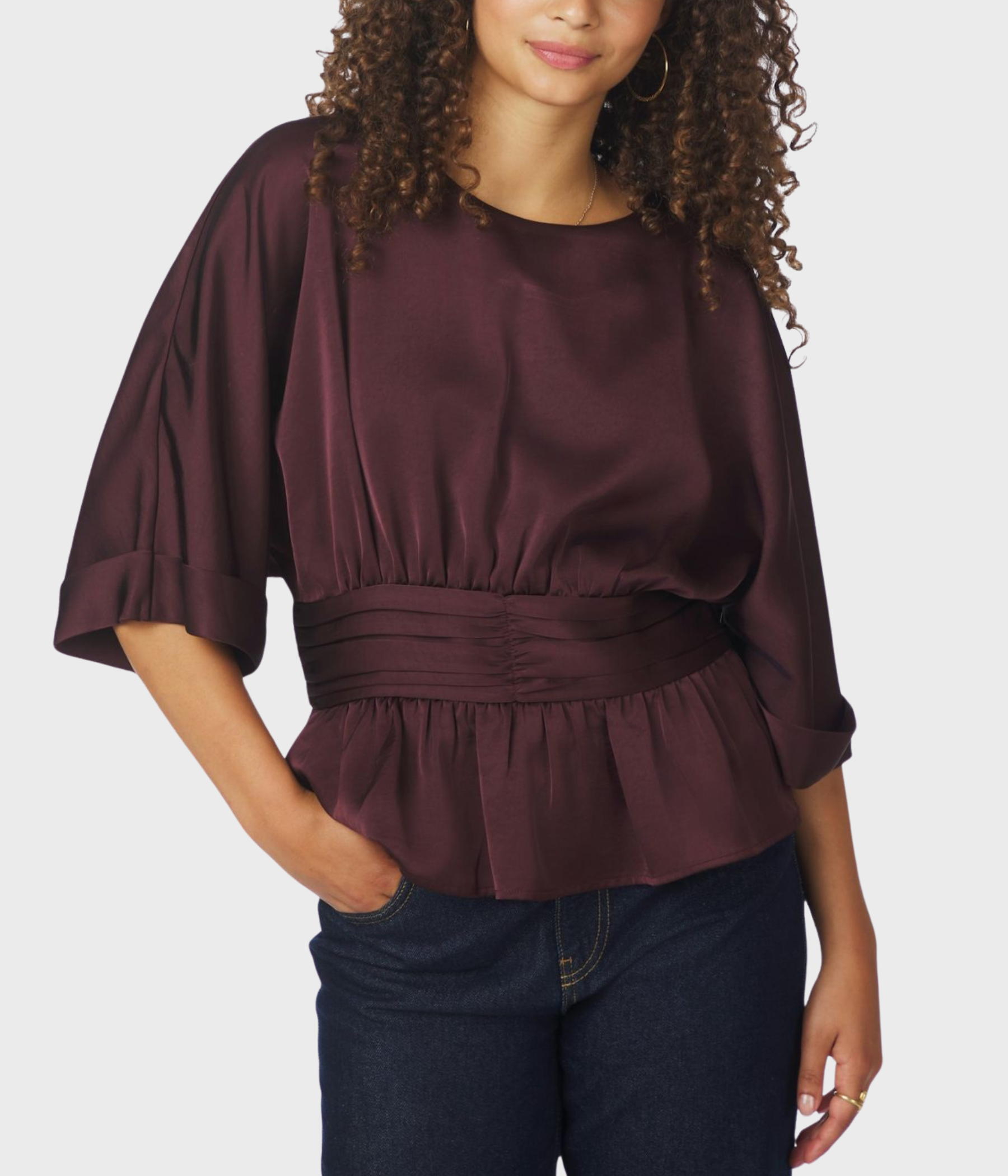 Annegret Heavy Sateen Blouse (174 Burgundy)