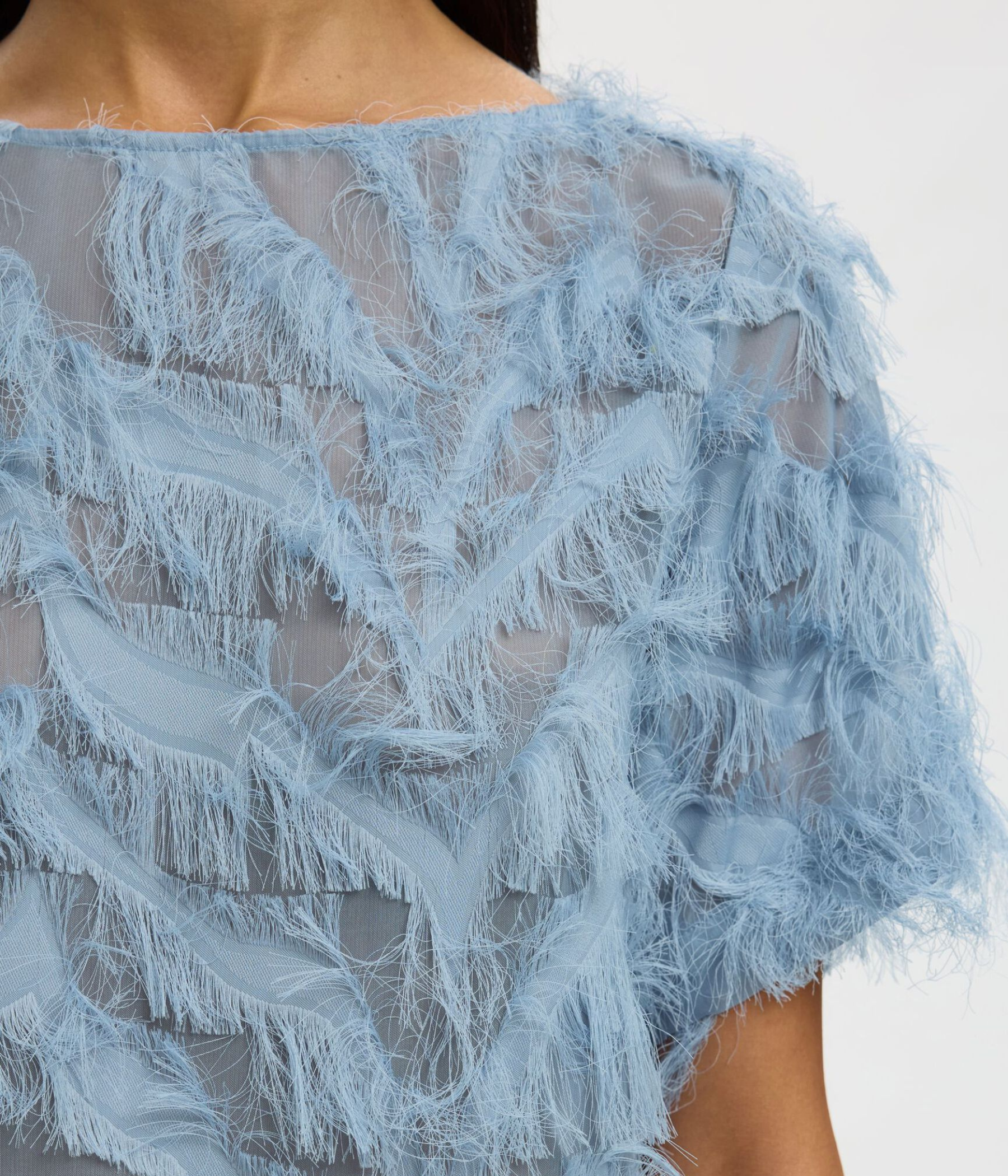 Slfmyline Ss Boat Neck Top B (Dusty Blue)