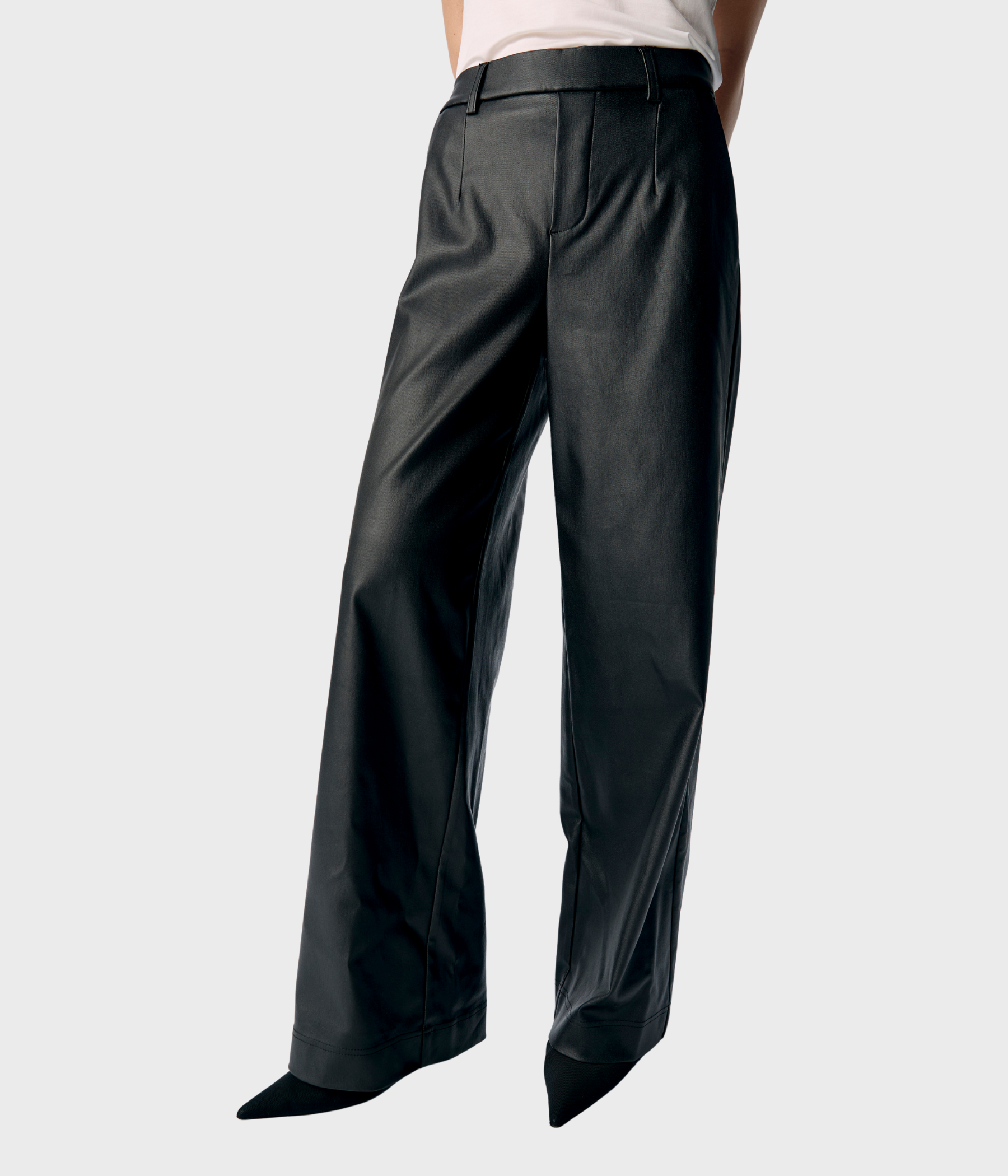 OBJMELBA LISA WIDE COATED PANT 135 DIV (Black)