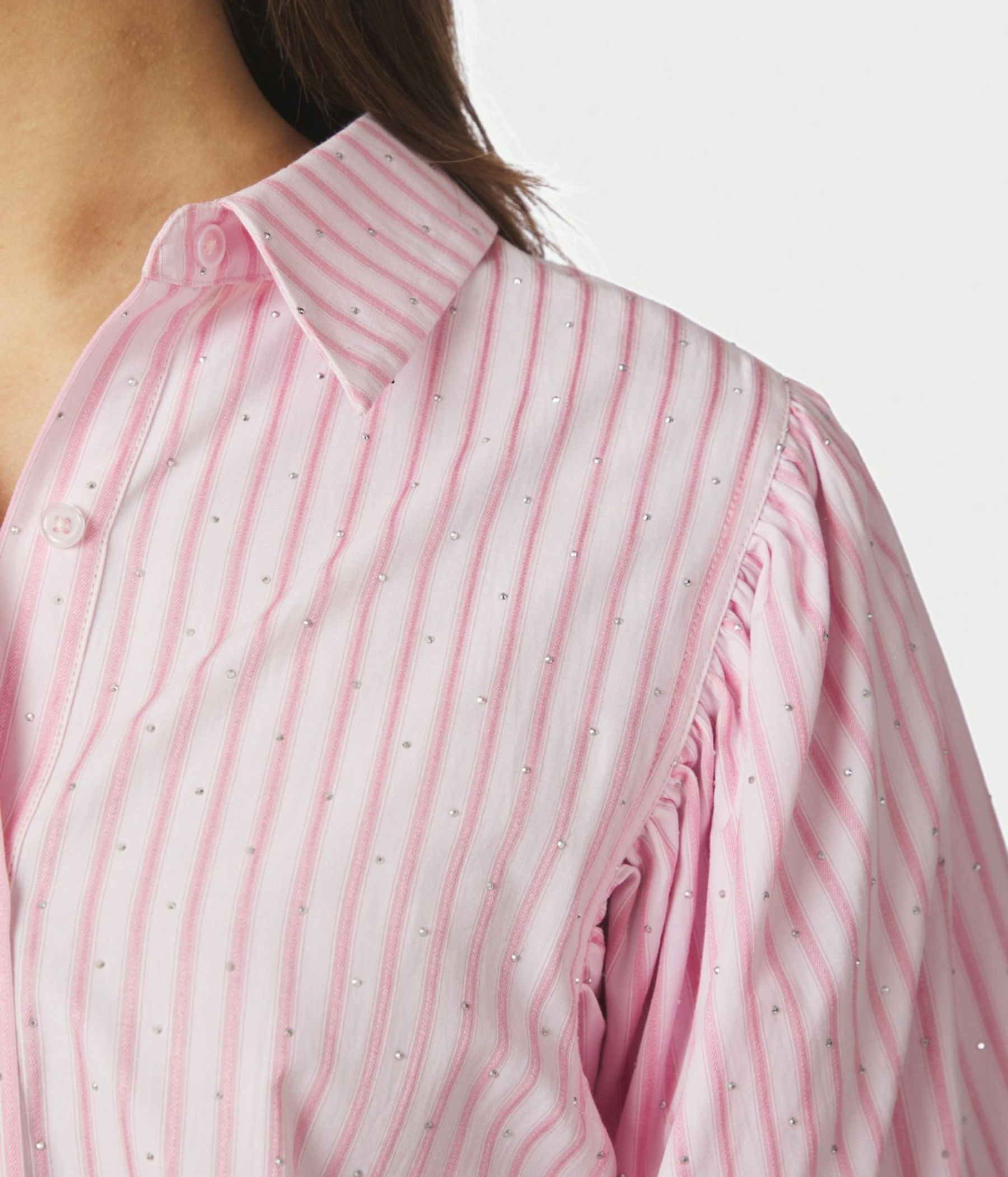 Etta Soft Stripe Stone Shirt. (754 Light pink)