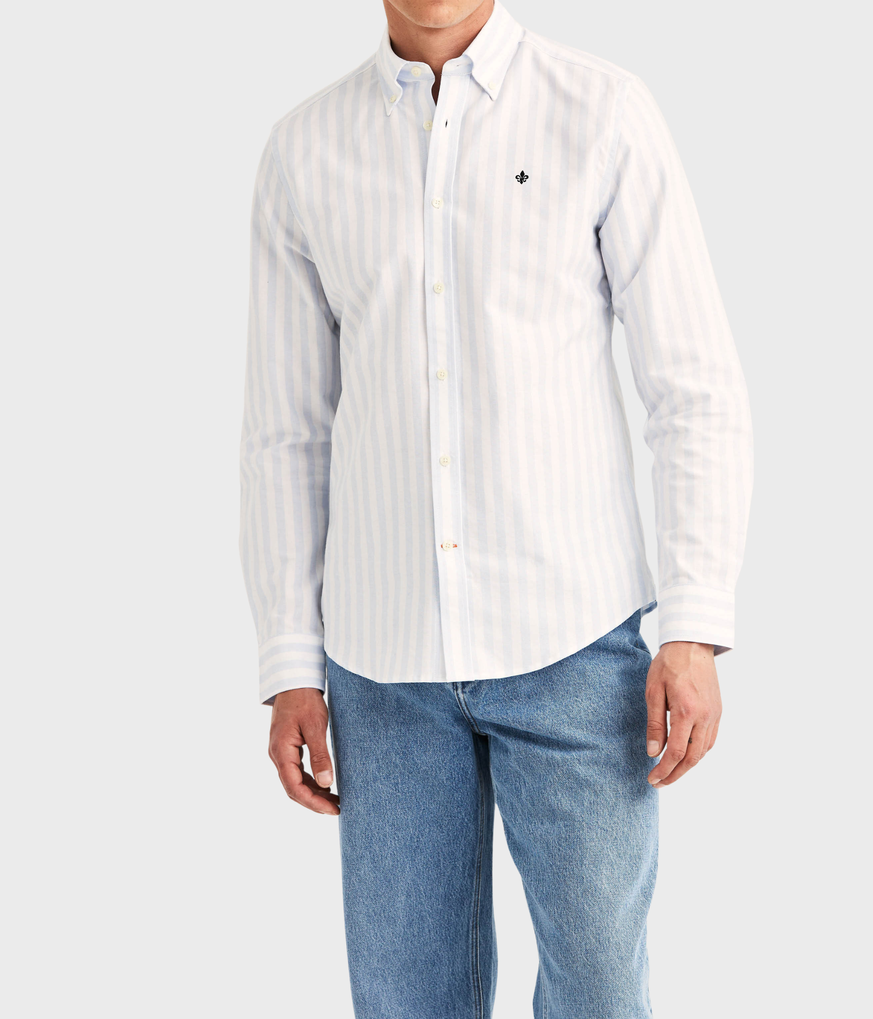 Douglas Oxford Stripe Shirt-Slim Fit (55 Light blue)
