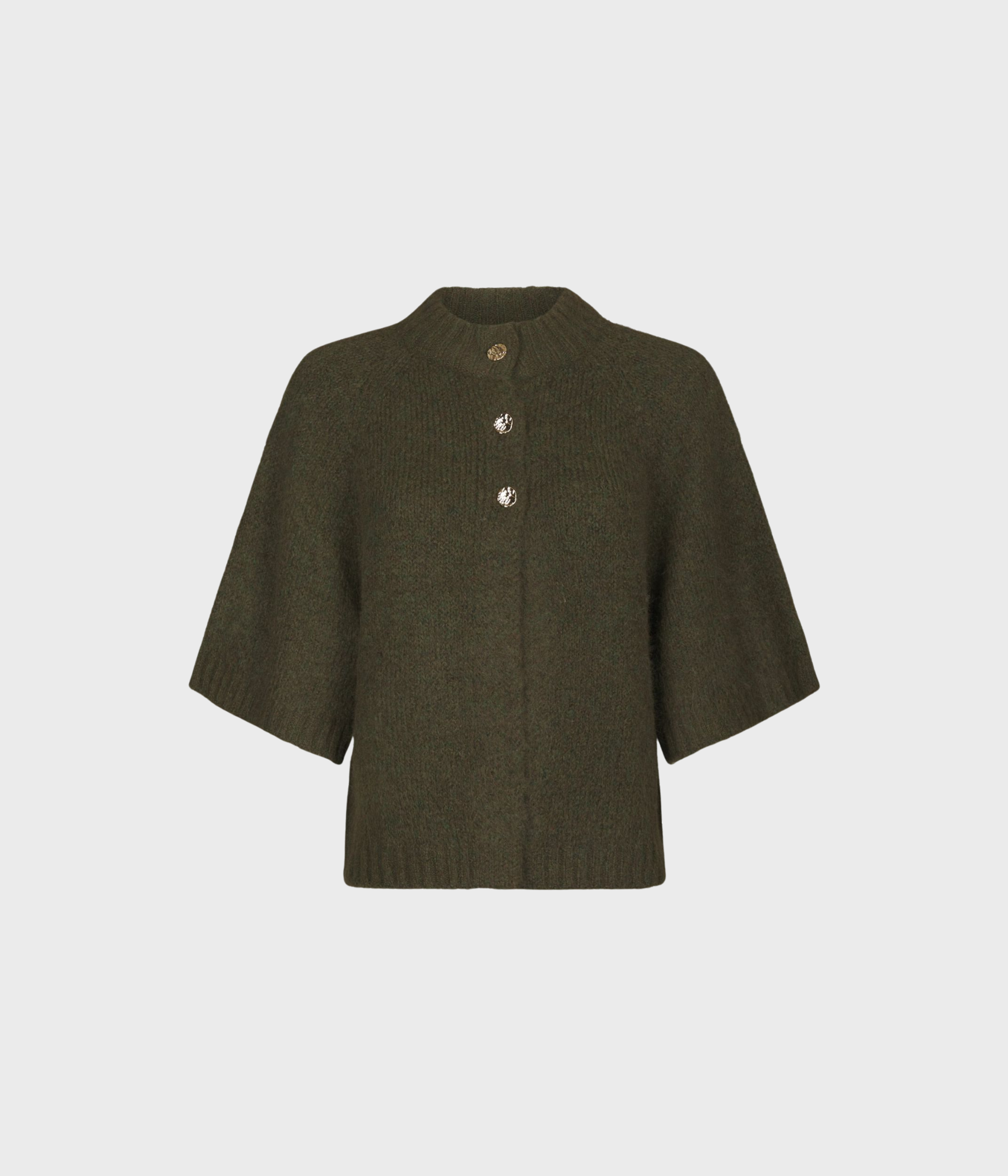 Benuta Fluffy Knit Cardigan. (Army)