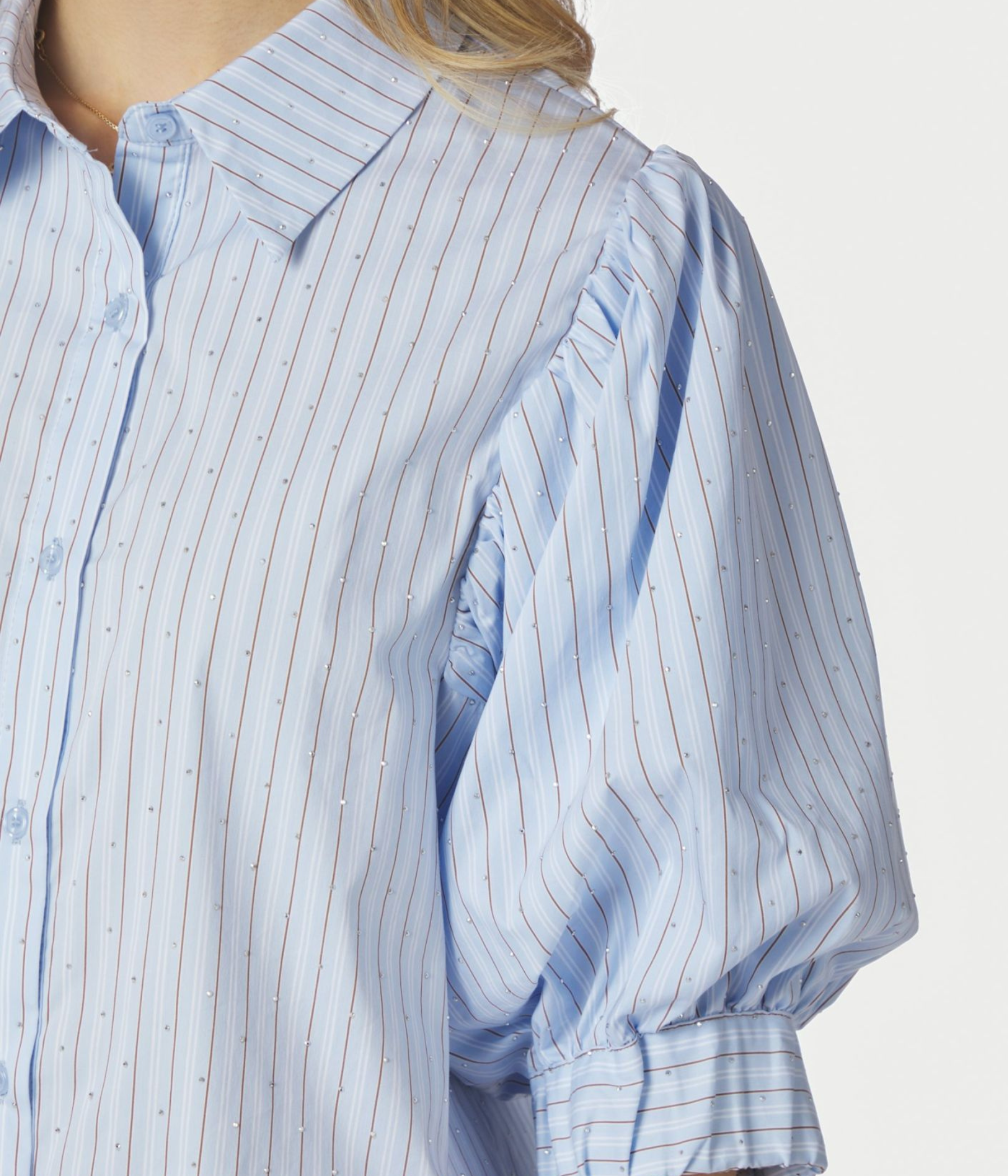 Etta Stripe Stone Shirt (145 Light Blue)