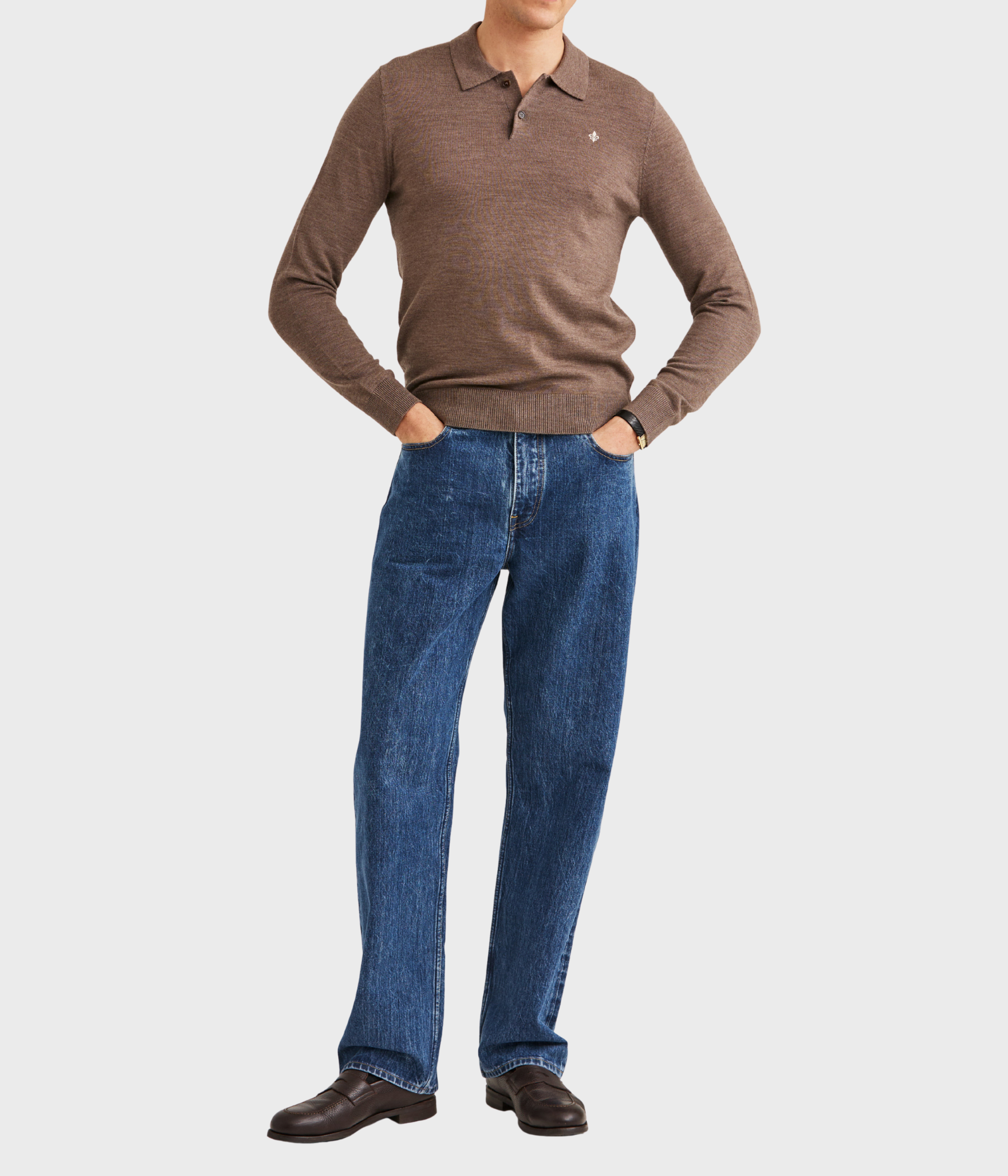 Merino Polo Knit. (84 Brown)