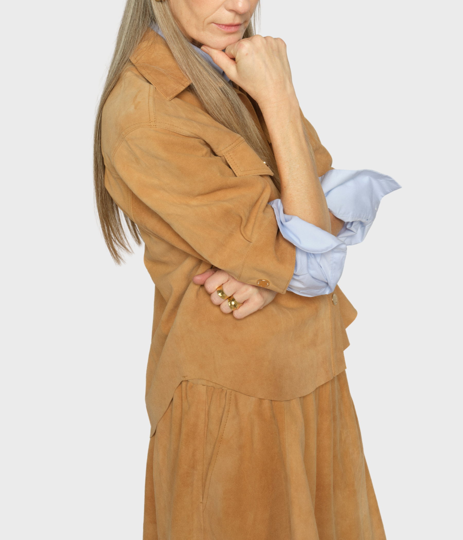 Mmsigga SS Suede Shirt (177 Tan)