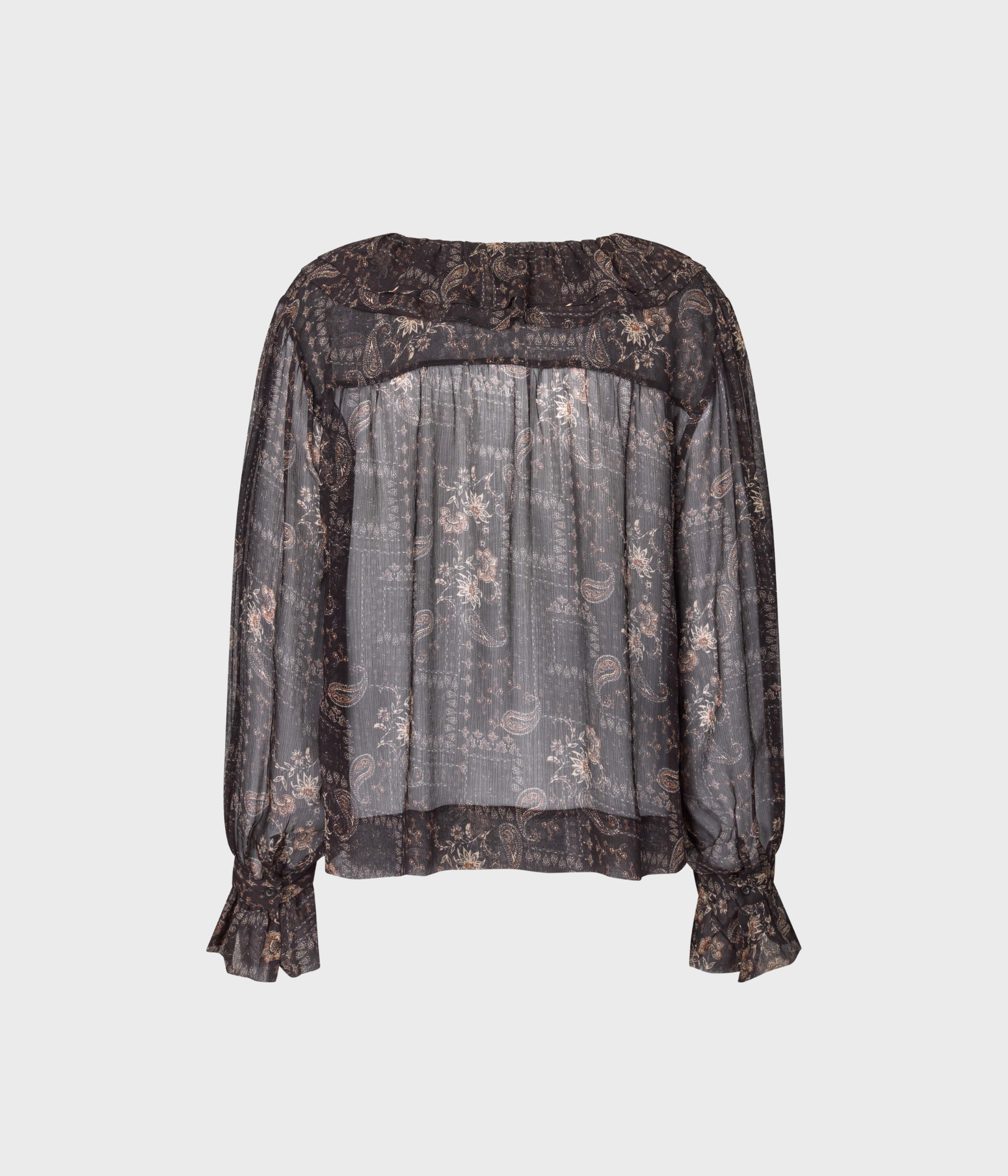Paislia Frill Blouse (Black)
