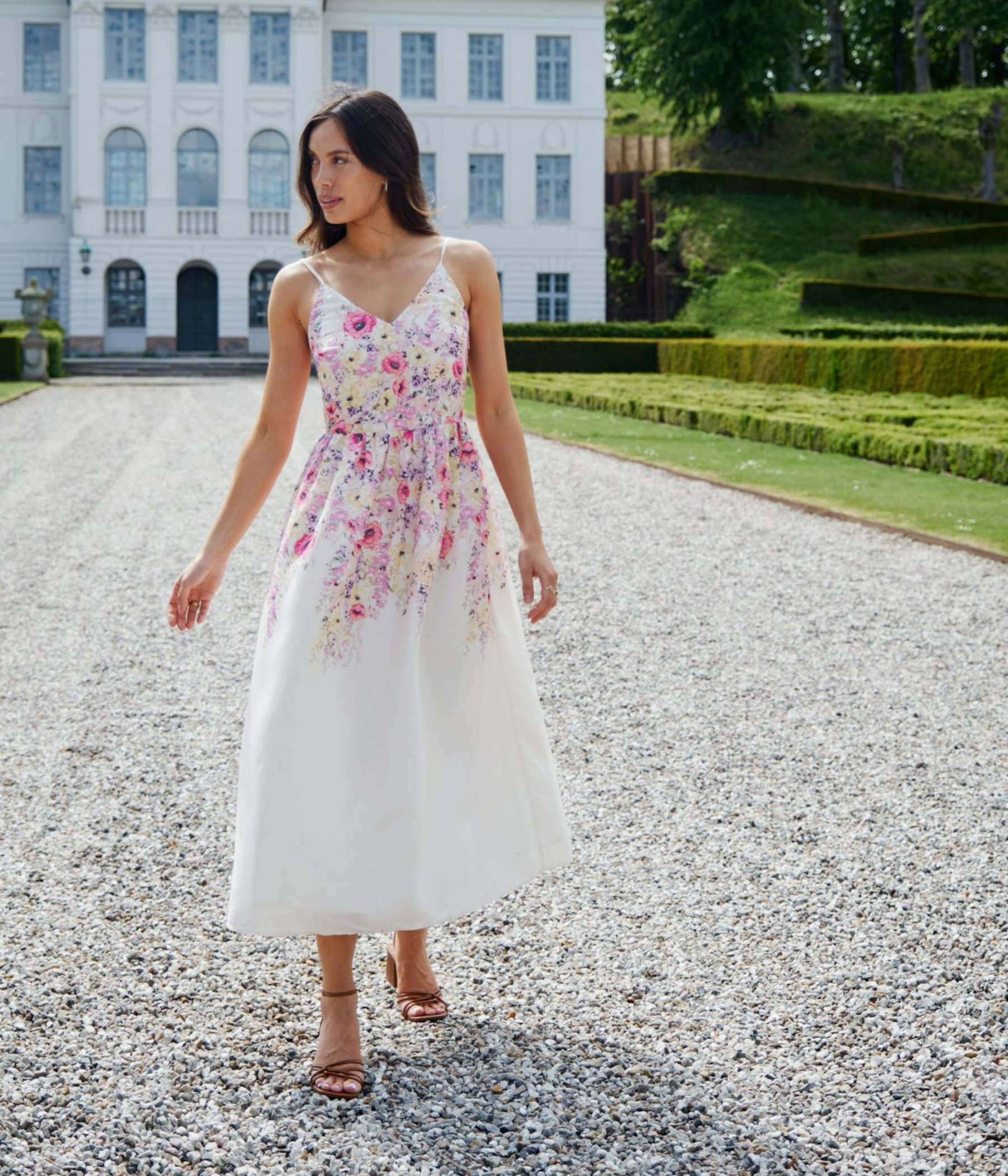 Sanni Flower Print Dress (124 Ivory)
