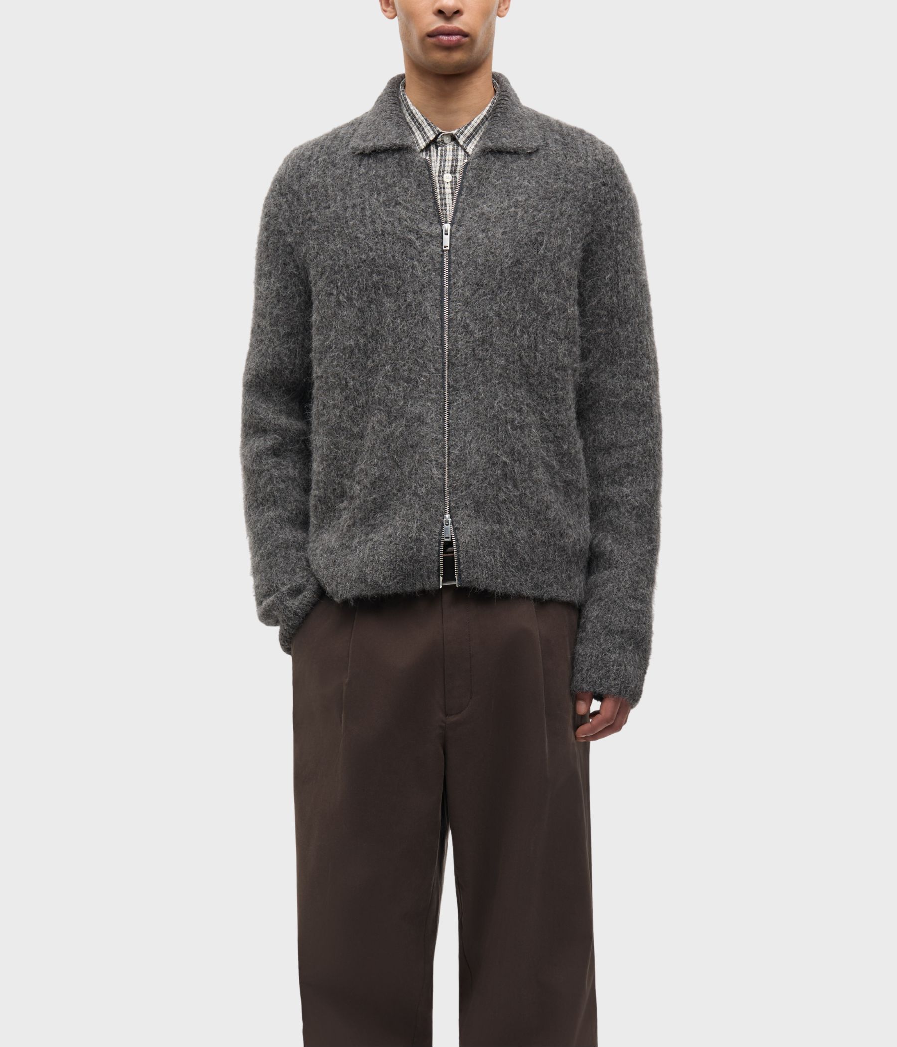 Sajob Zip Cardigan 15425 (CLR002860 DARK GREY MEL.)