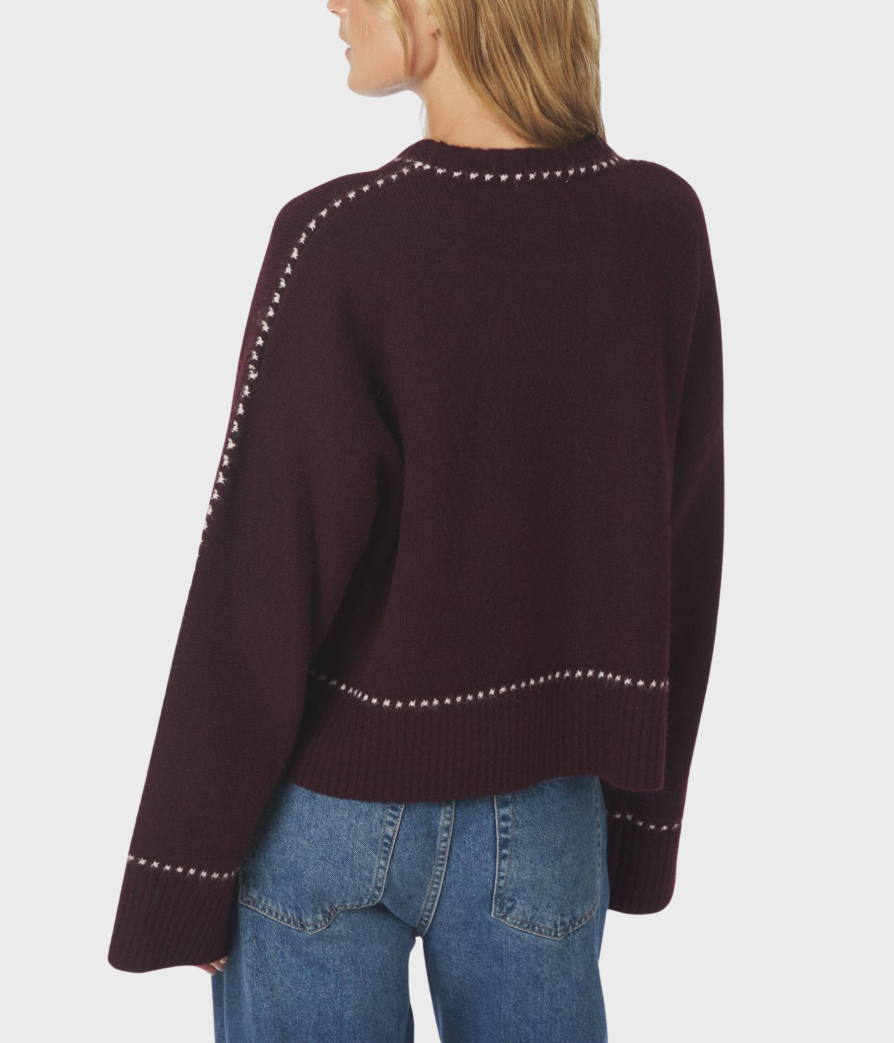 Roeme Knit Stitch Blouse. (682 Wine)