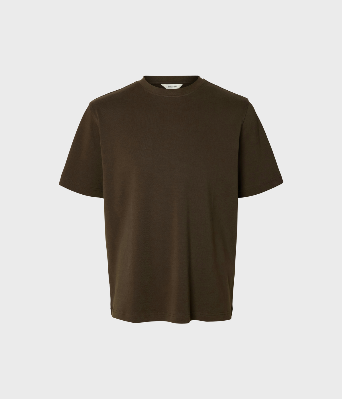 Slmtaj Mid Wgt Peach Ss O-Neck Tee Noos (Turkish Coffee)
