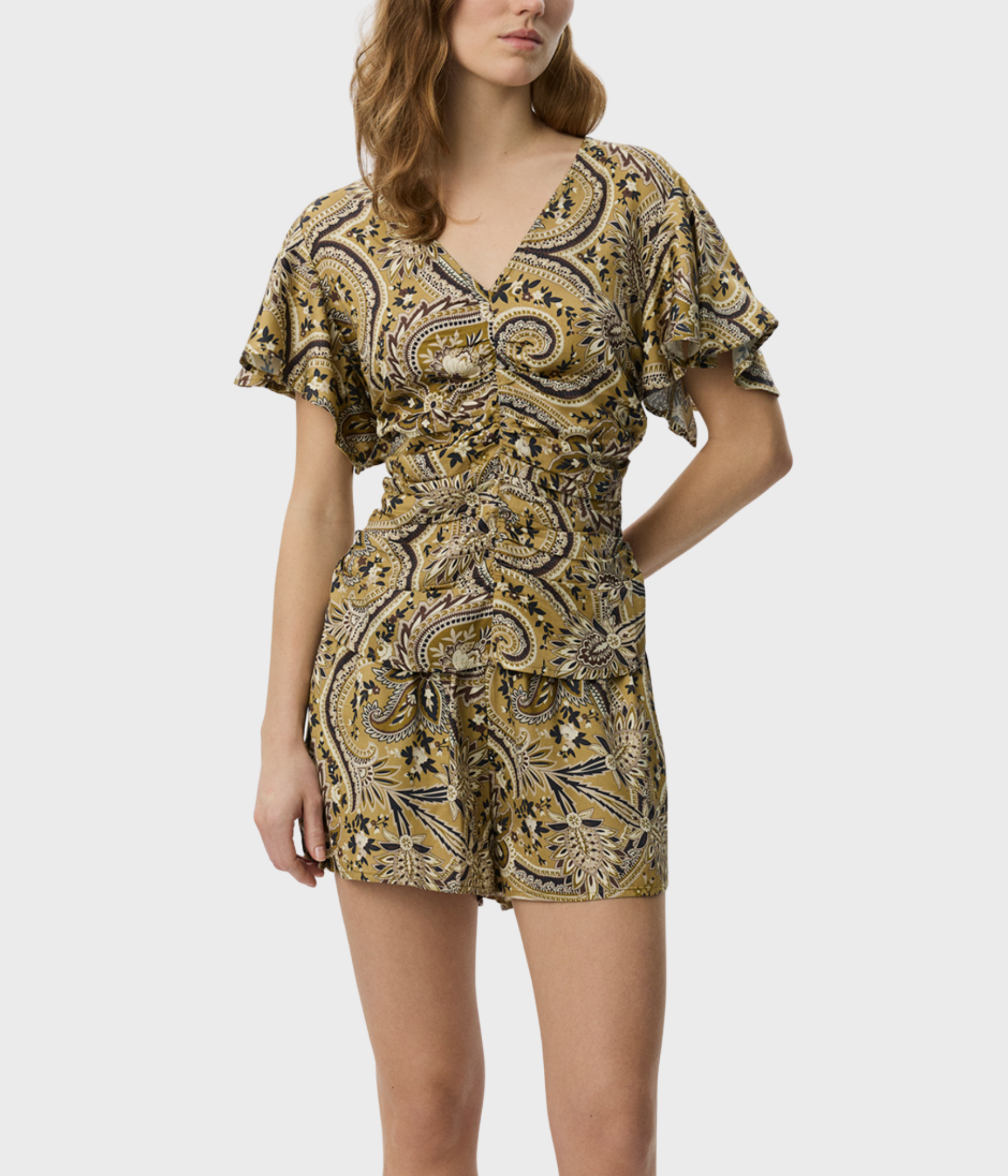 Leelasw Printed Blouse (7163 Bronze Mix Paisley)