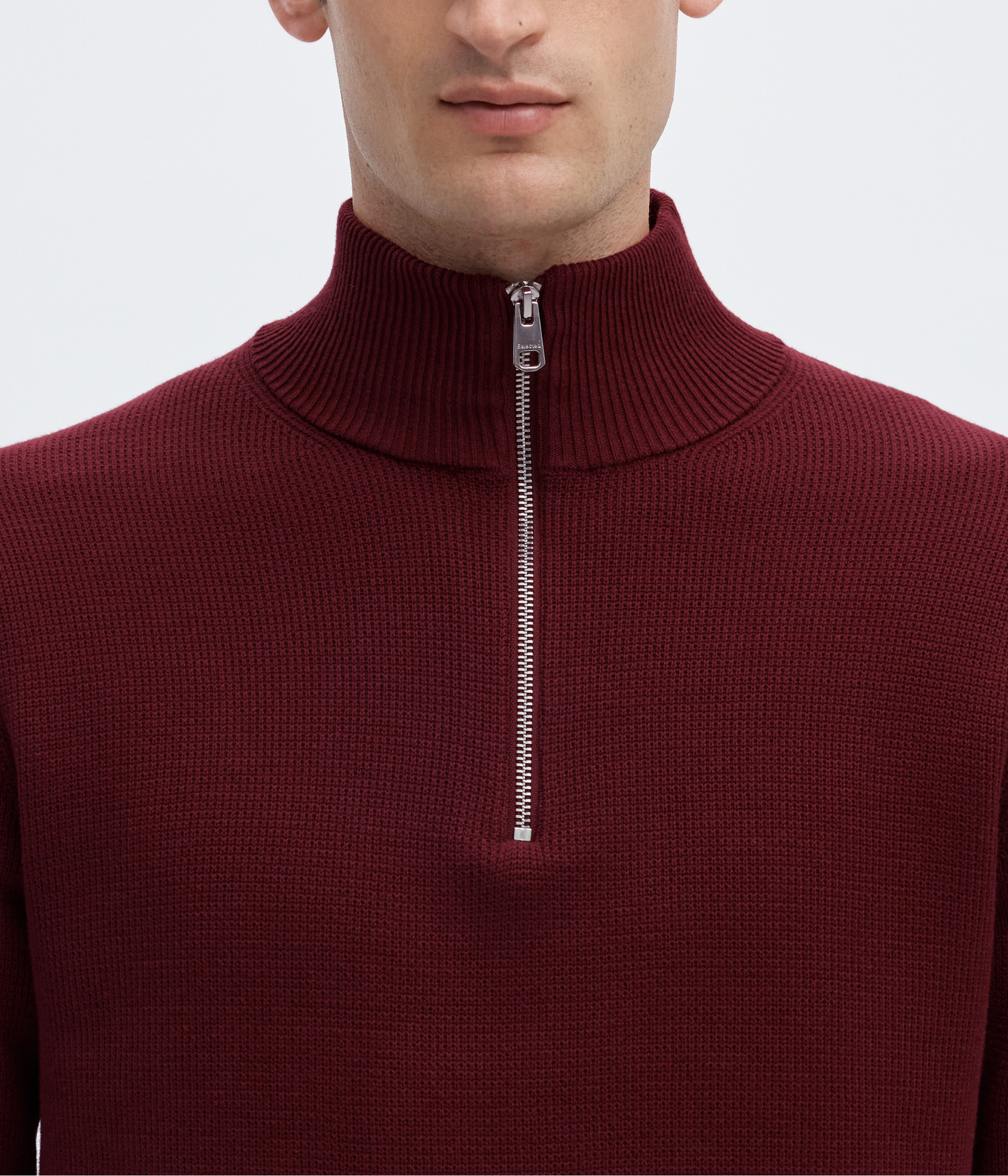 Slhdane Ls Knit Structure Half Zip Noos. (Tawny Port)