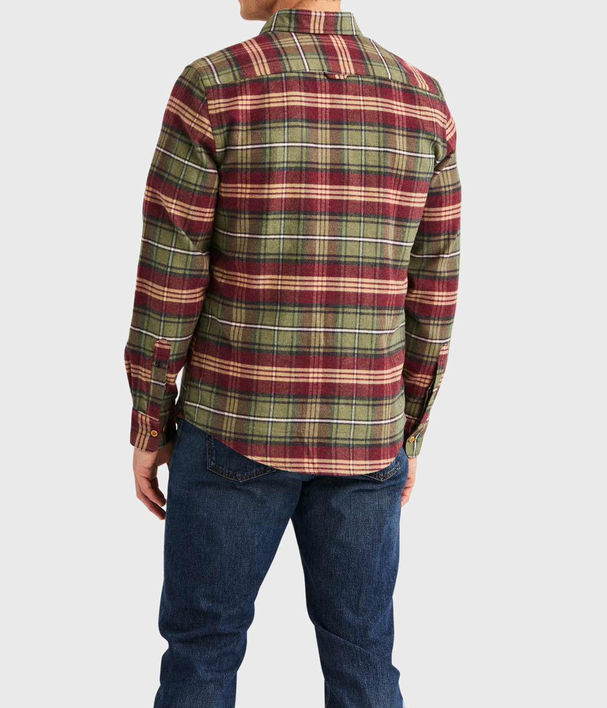 Flannel Big Check Shirt-Slim Fit (75 Olive)