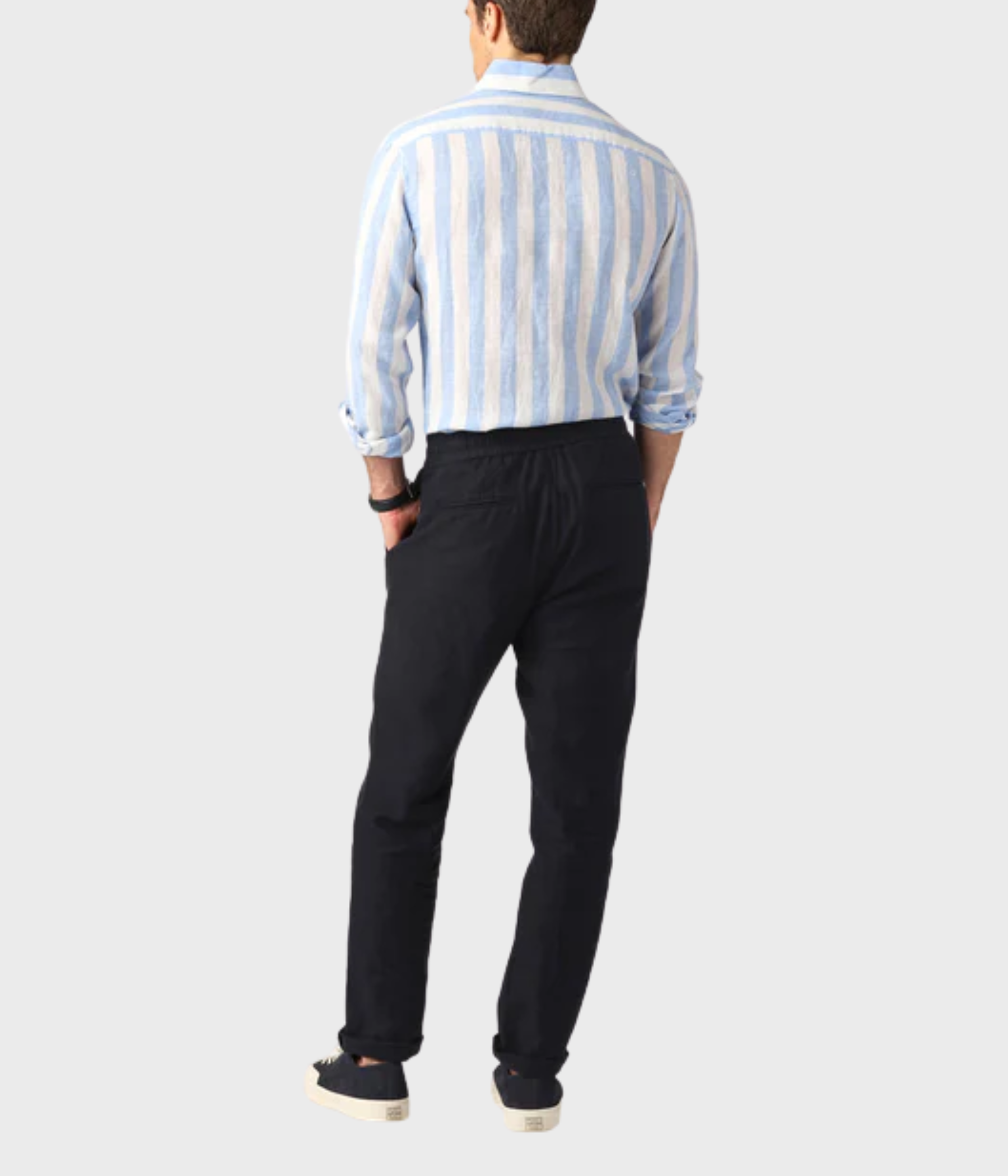 Striped Linen Shirt (Blue blockstripe)