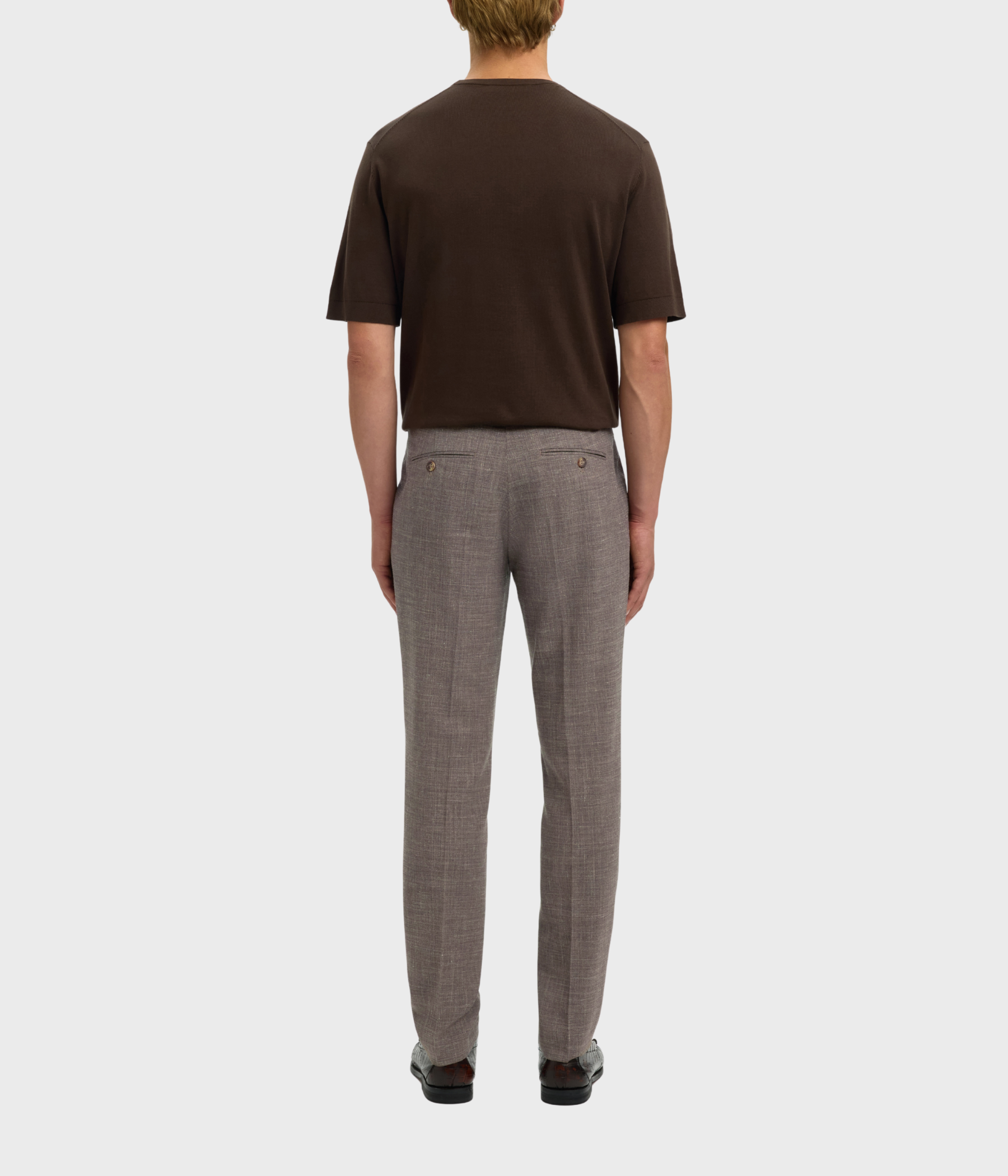 SLHSLIM-OASIS LINEN TRS NOOS. (Dark Sand Melange)