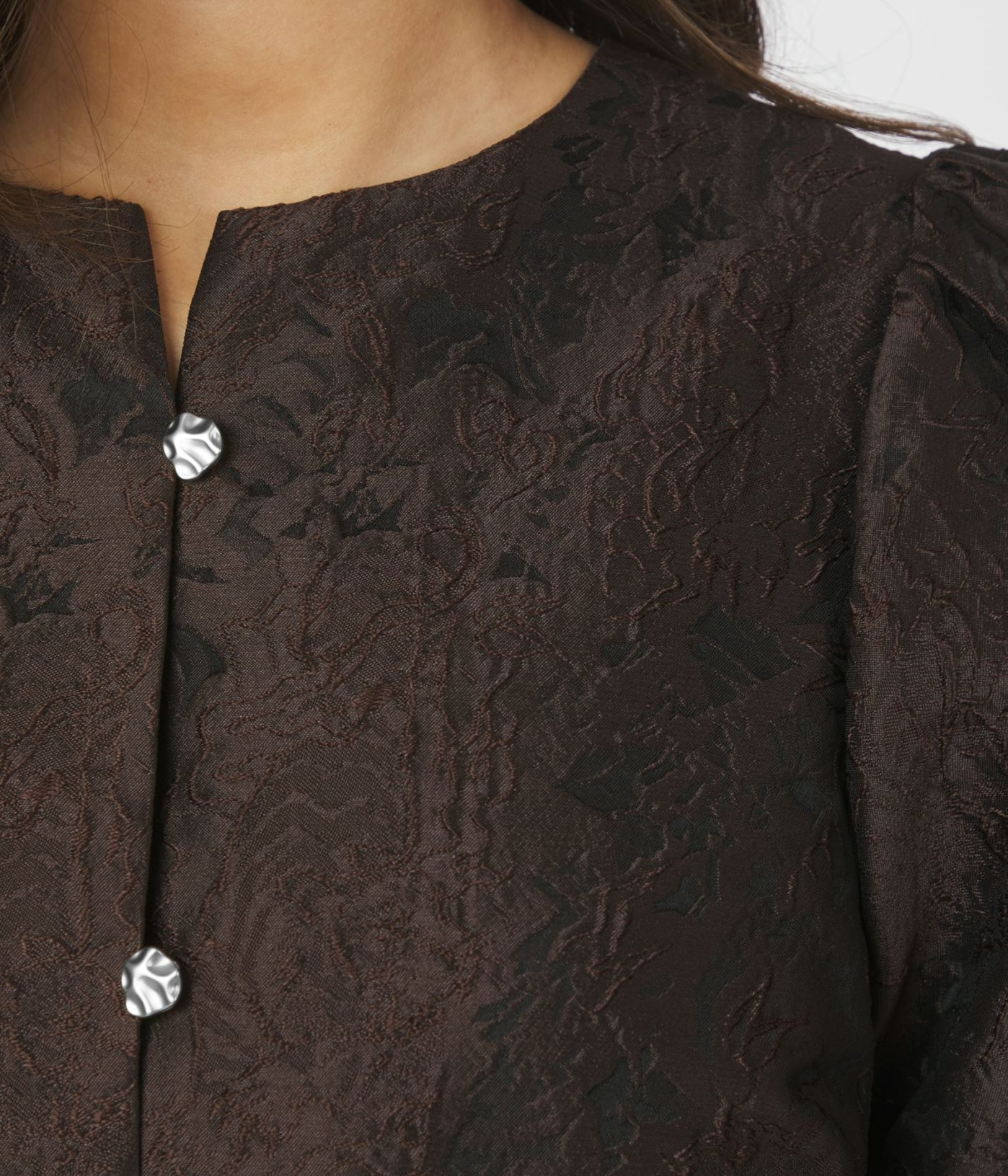 Aisa Brocade Blouse (DARK BROWN)
