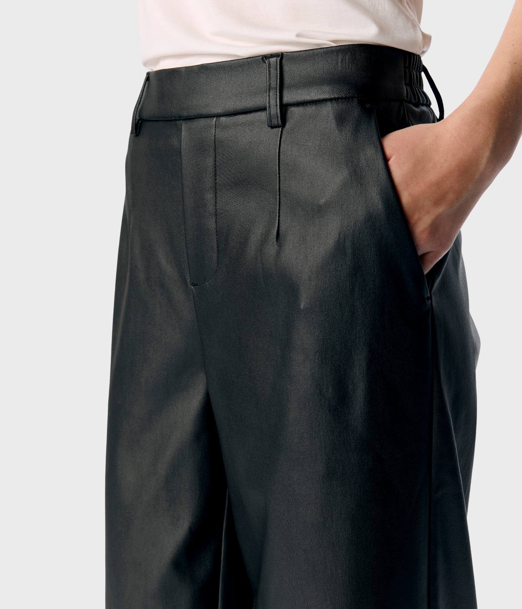 OBJMELBA LISA WIDE COATED PANT 135 DIV (Black)