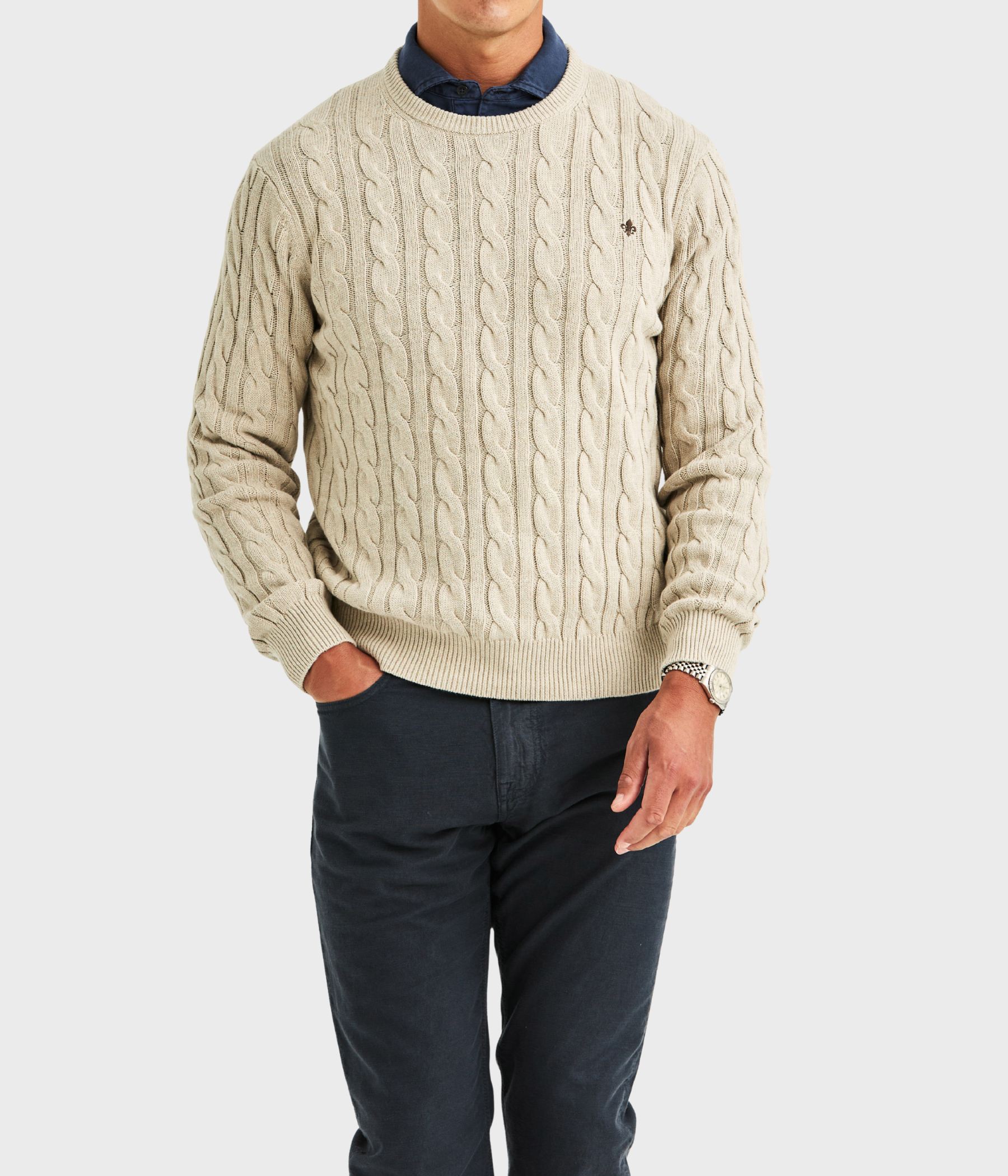 Ethan Cable Oneck (06 Khaki)