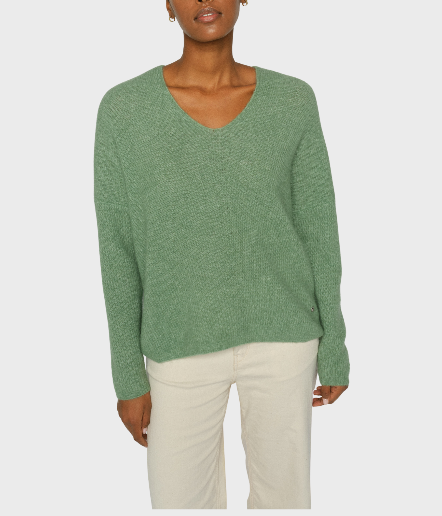 Mmthora V-Neck Knit. (846 Turf Green)